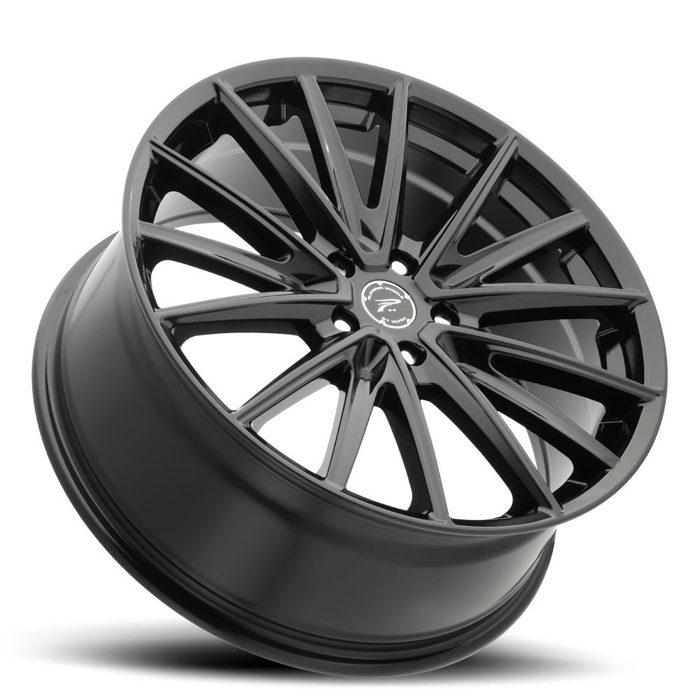 Set 4 18" Platinum 461BK Exodus Gloss Black 18x8 Wheels 5x4.5 40mm Car SUV Rims