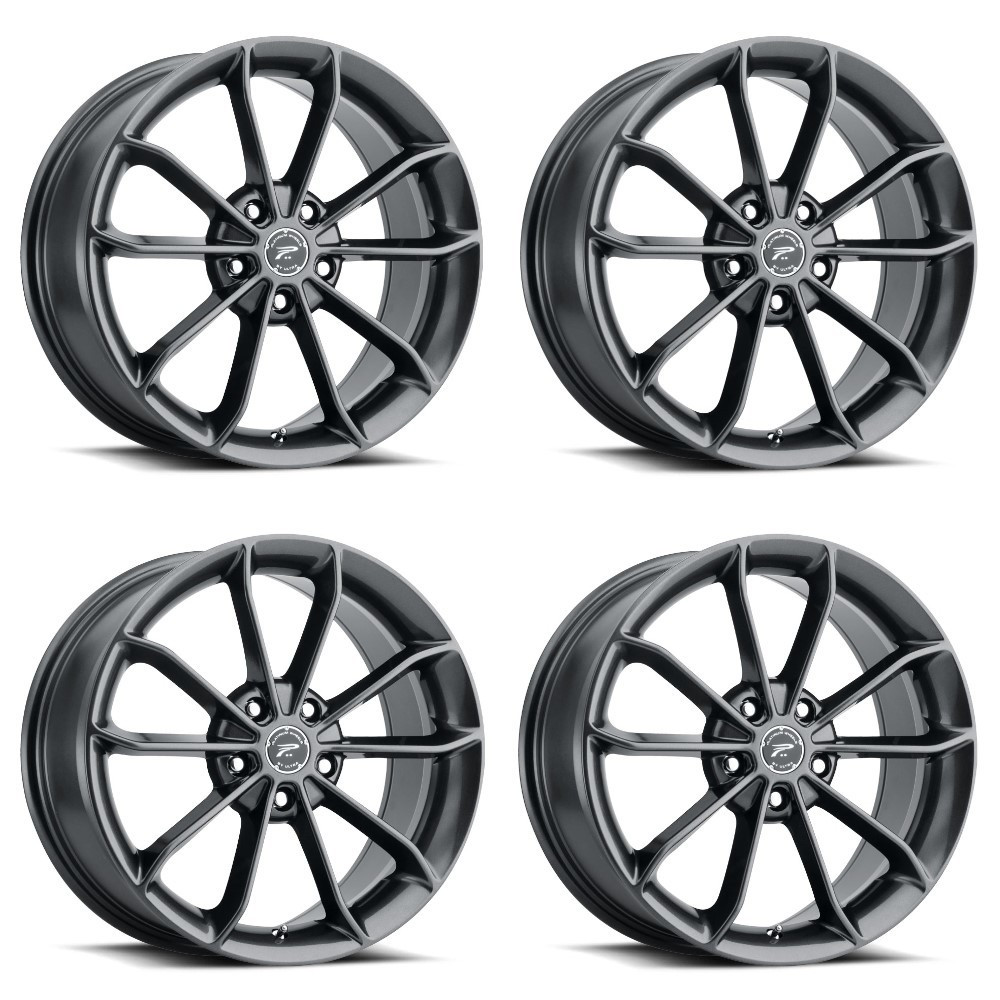 Set 4 17" Platinum 457GN Revelation Gloss Gunmetal Grey  17x8 5x100 35mm Wheels