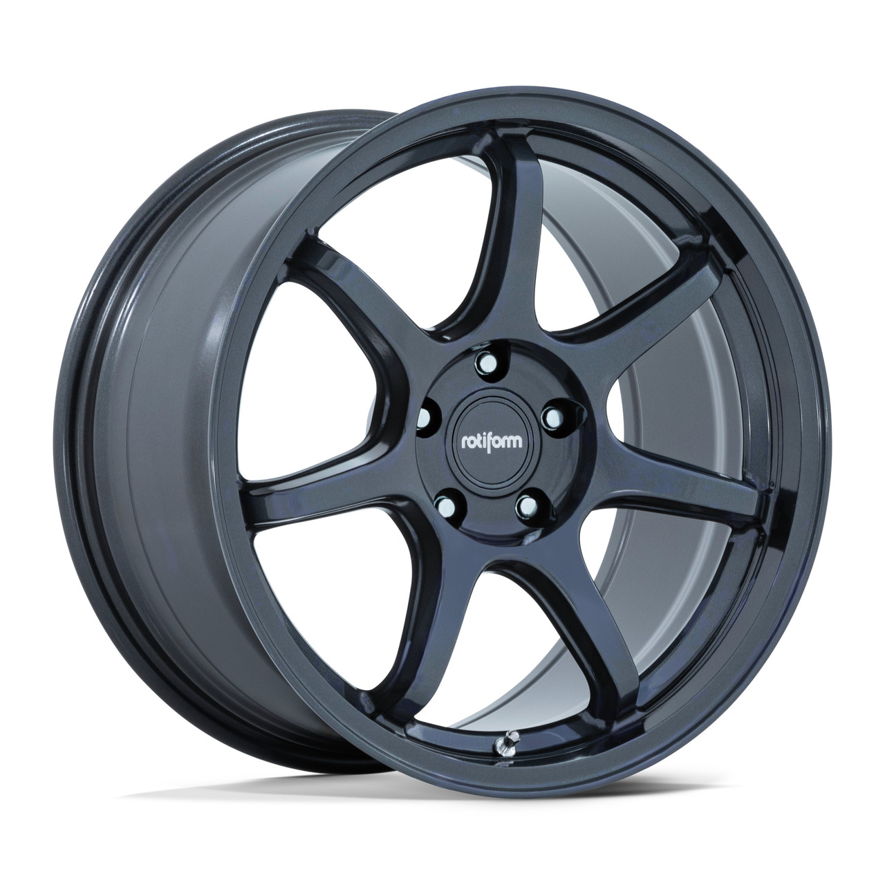 18" Rotiform RC208 BPU 18x8.5 5x4.5 45mm Gloss Black Teal Stripe Sedan Coupe SUV Rim