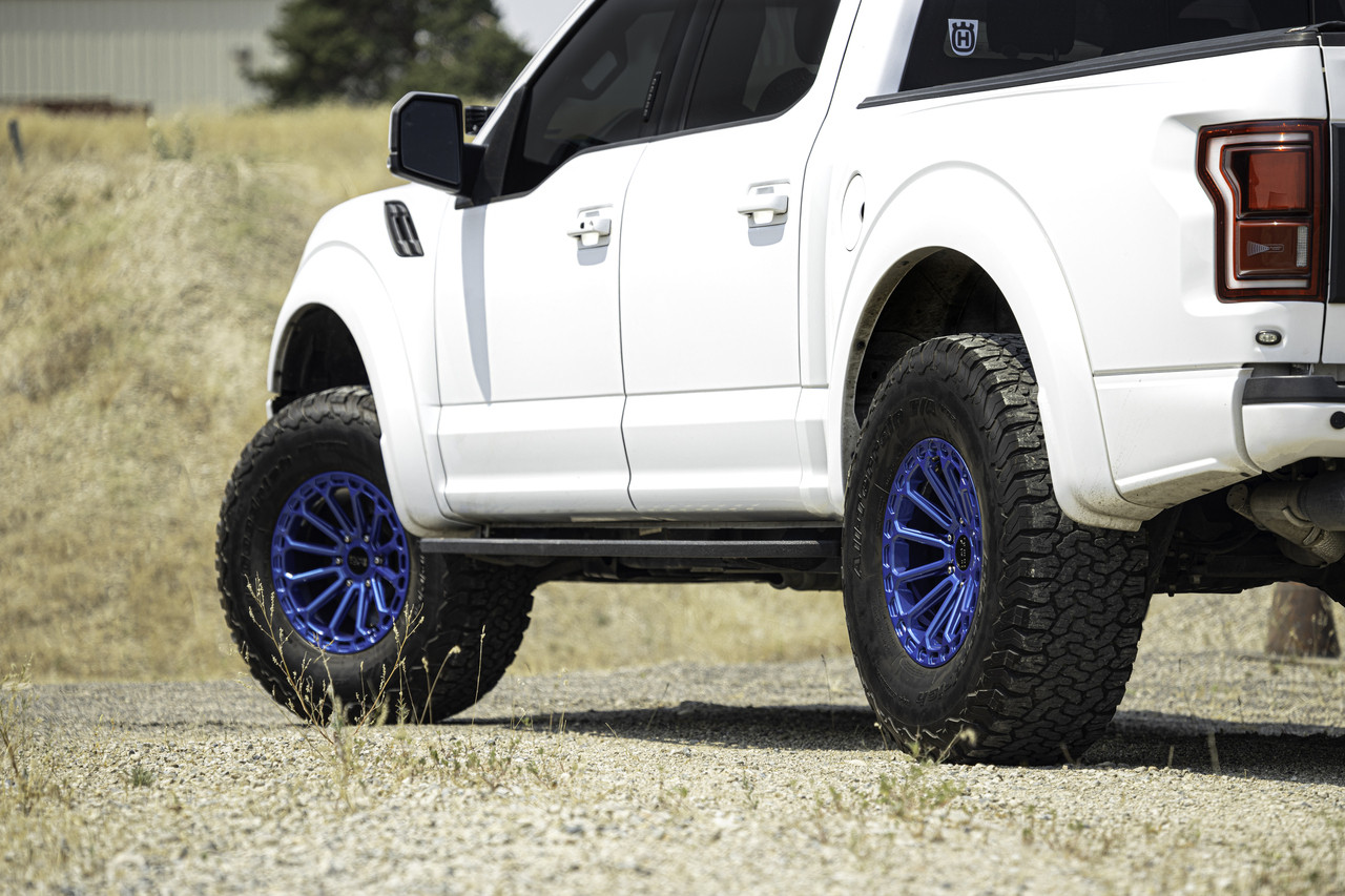 Set 4 Black Rhino Kaizen 20x9.5 6x5.5 Dearborn Blue Wheels 20" 12mm Rims