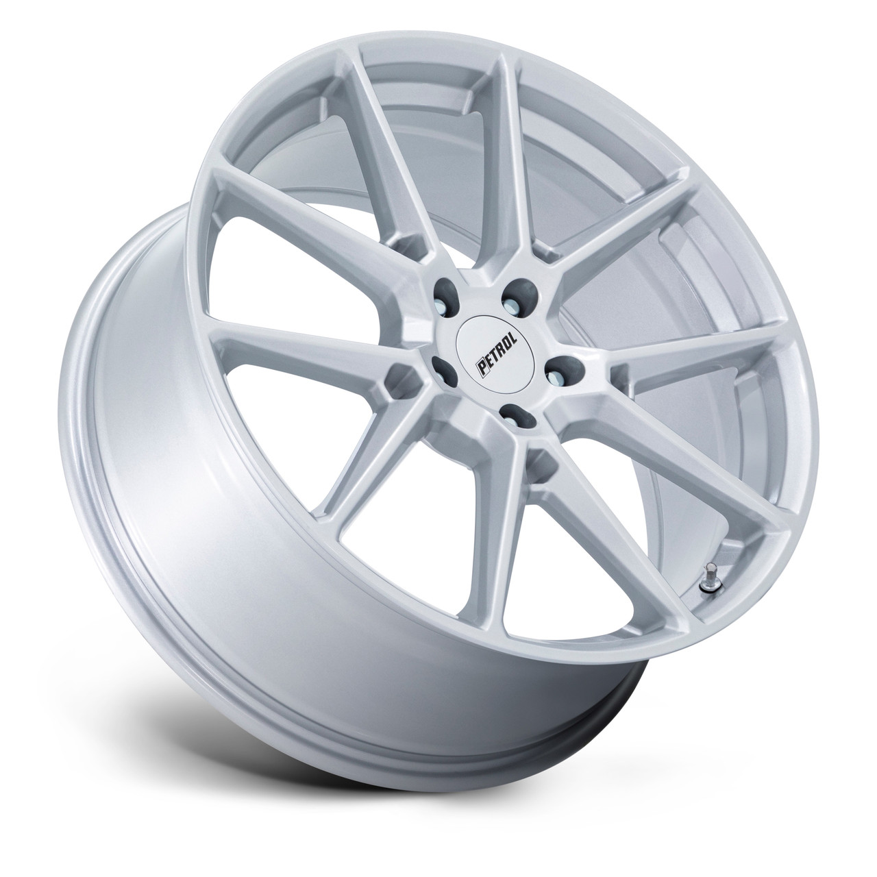 18" Petrol PE002 P1E 18x8 5x115 40mm Gloss Silver Wheel Sedan Coupe Car Rim