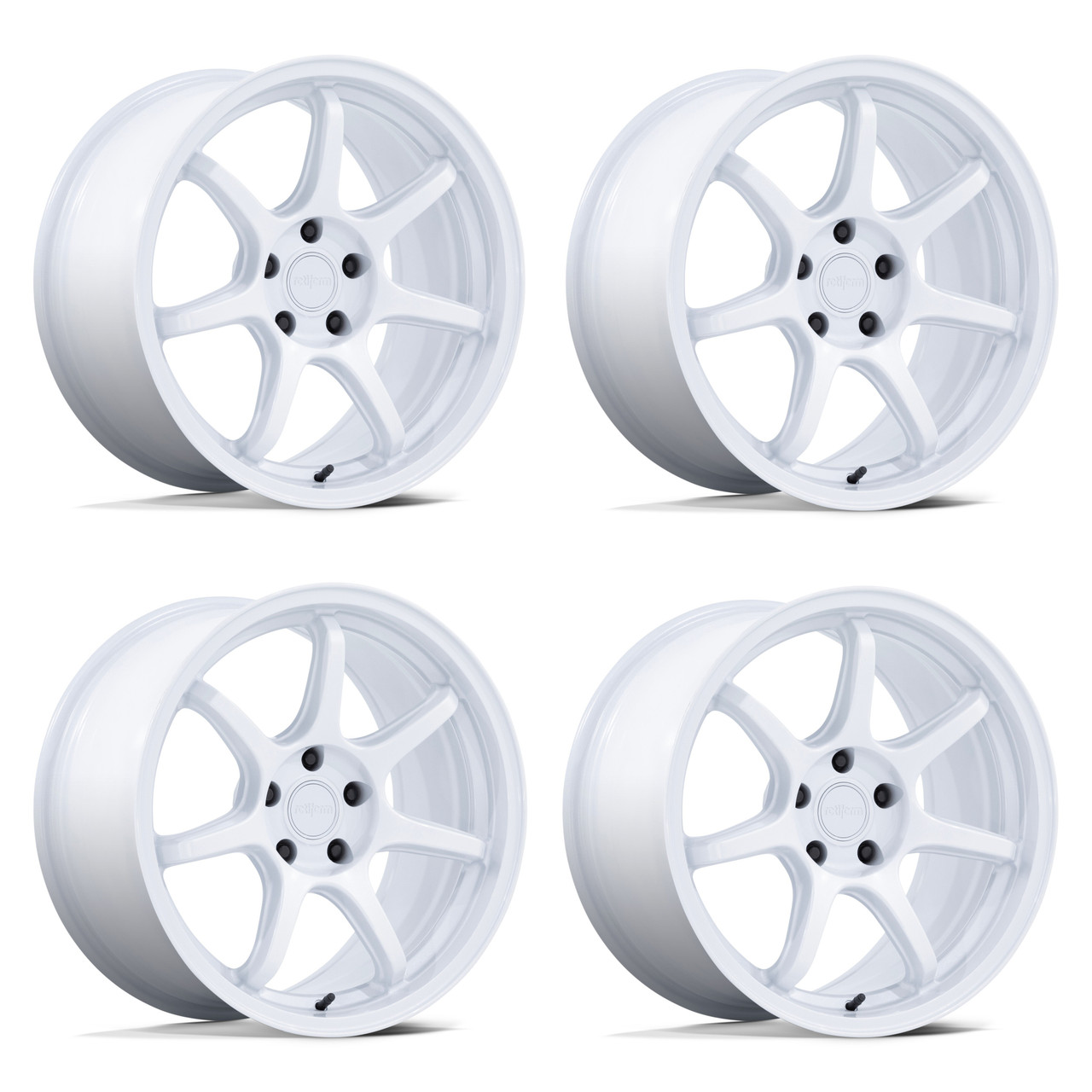Set 4 19" Rotiform RC208 BPU 19x9.5 5x100 40mm Gloss White Sedan Coupe Car Rims Wheels