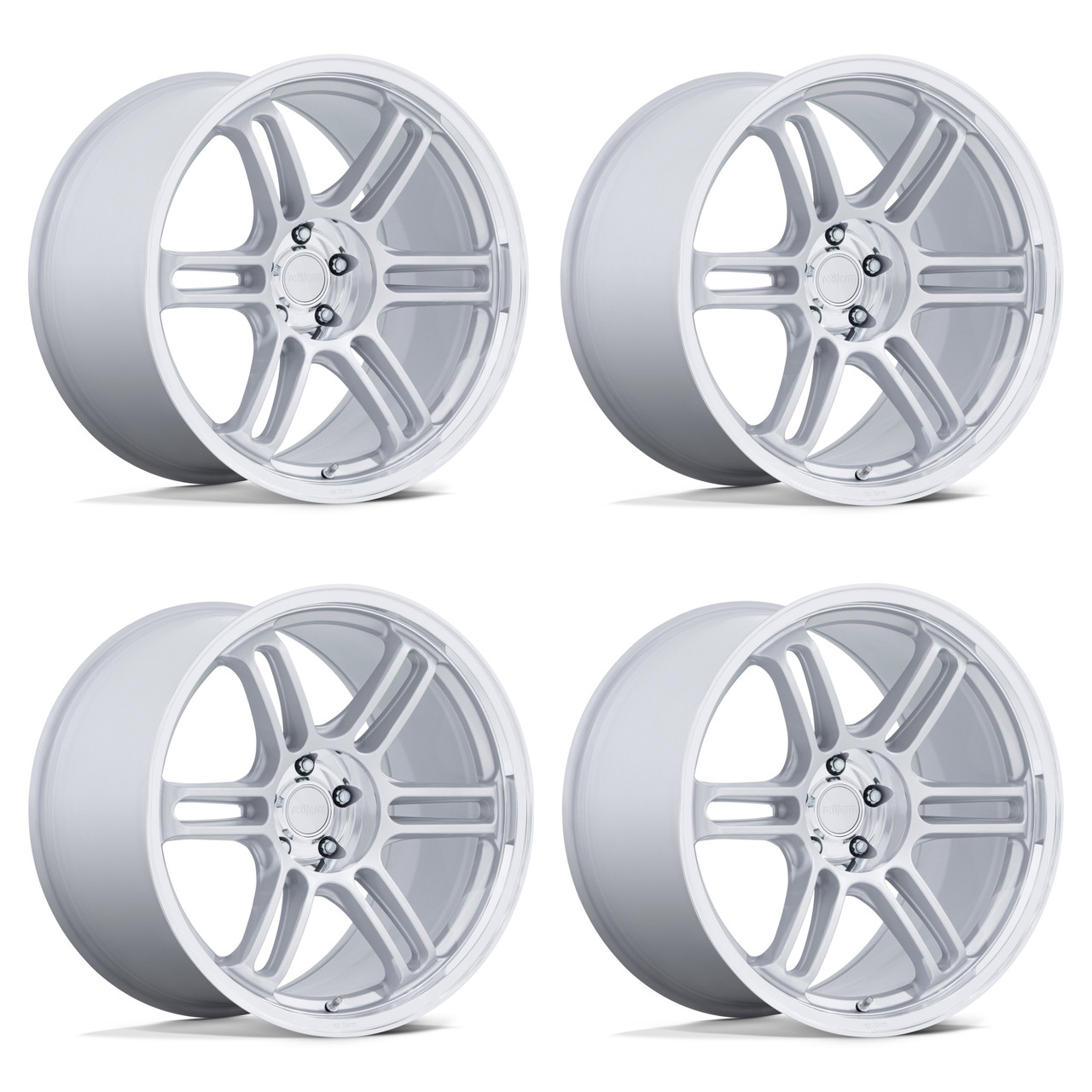 Set 4 19" Rotiform RC209 RPS 19x10.5 5x120 35mm Silver Diamond Cut Lip Wheels