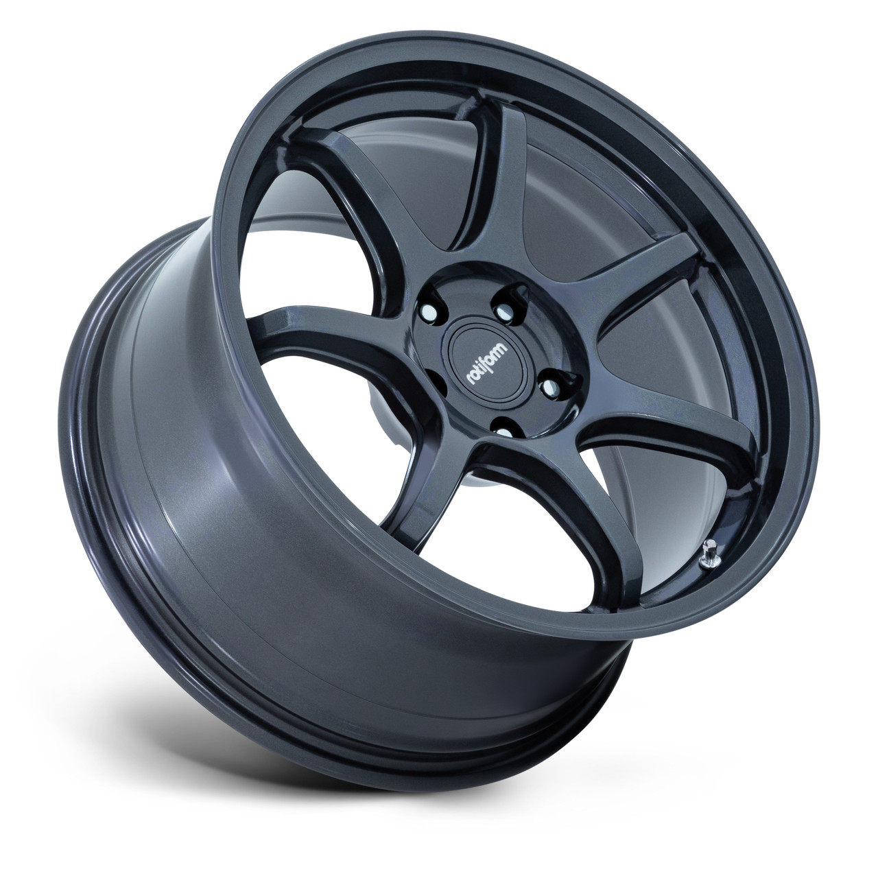 Set 4 18" Rotiform RC208 BPU 18x8.5 5x4.5 45mm Gloss Black Teal Stripe Wheels