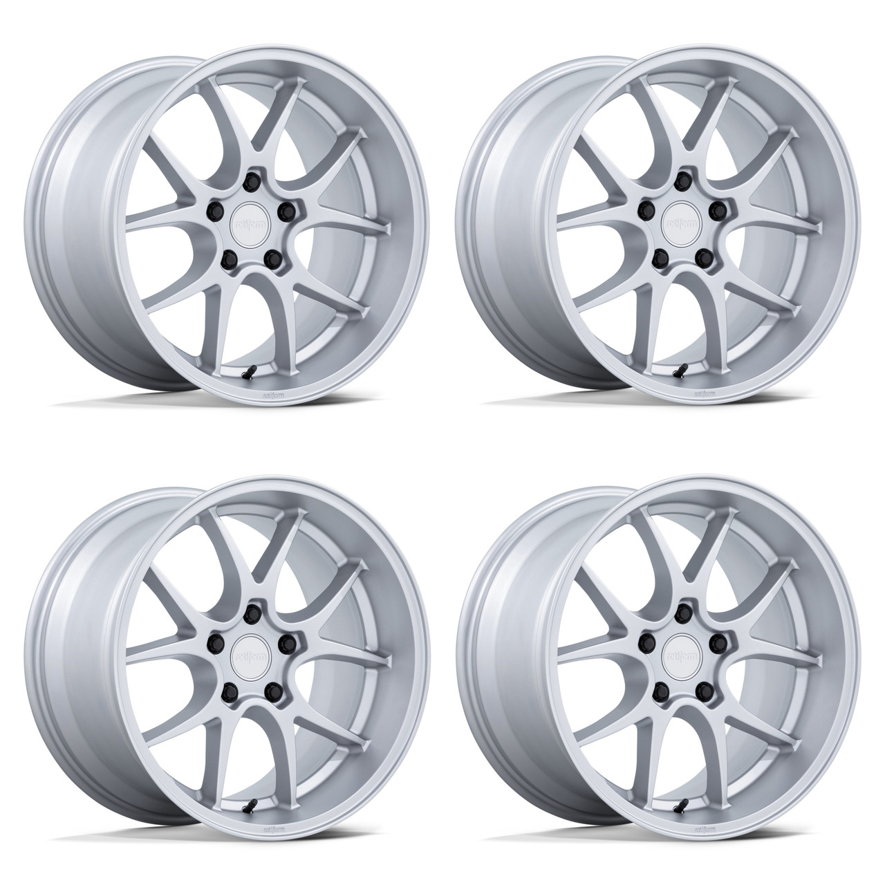 Set 4 18" Rotiform RC207 LTN-J 18x8.5 5x4.5 35mm Matte Silver Sedan Coupe Wheels Car Rims