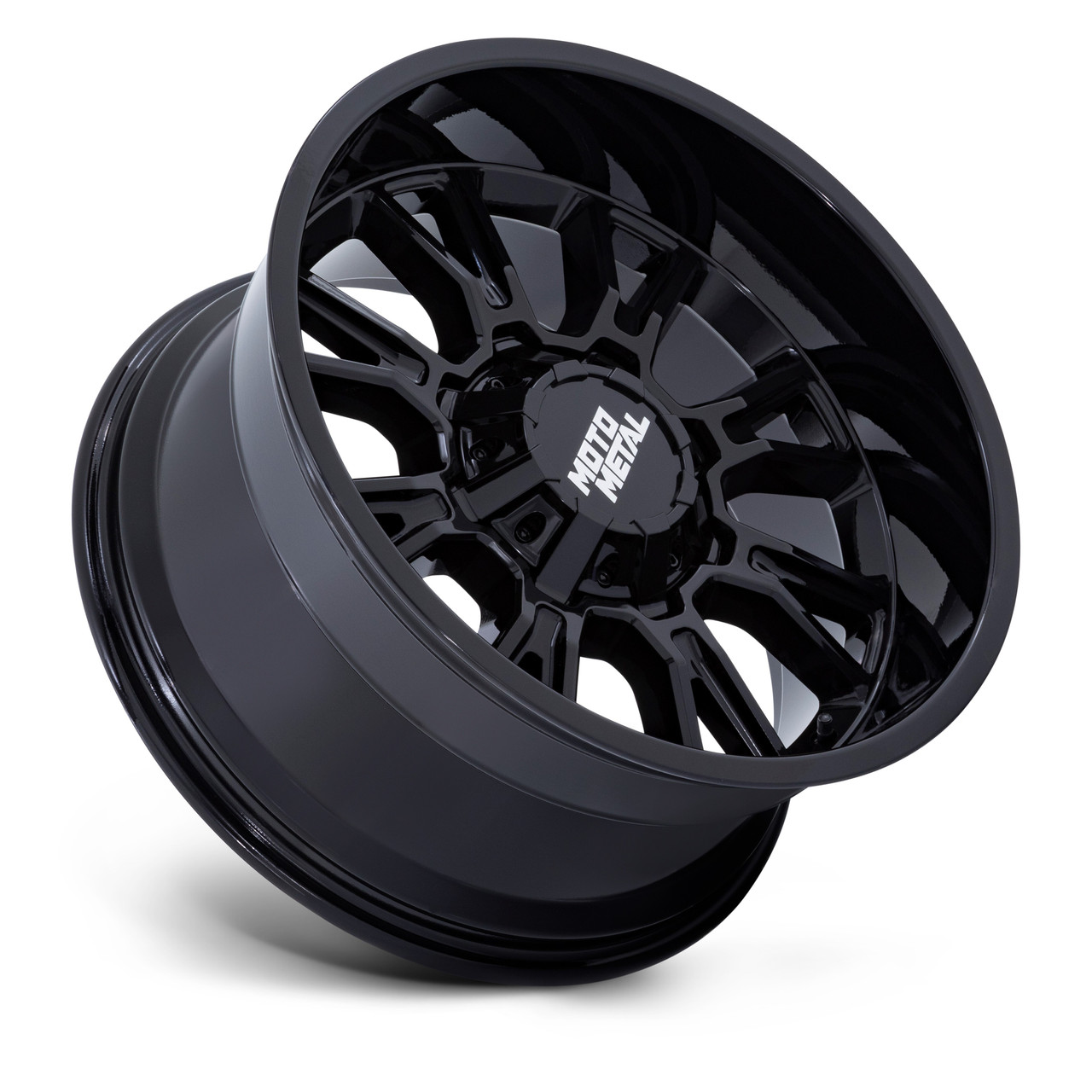 22" Moto Metal MO810 Legacy 22x9 5x5 5x5.5 1mm Gloss Black Offroad Truck Wheel