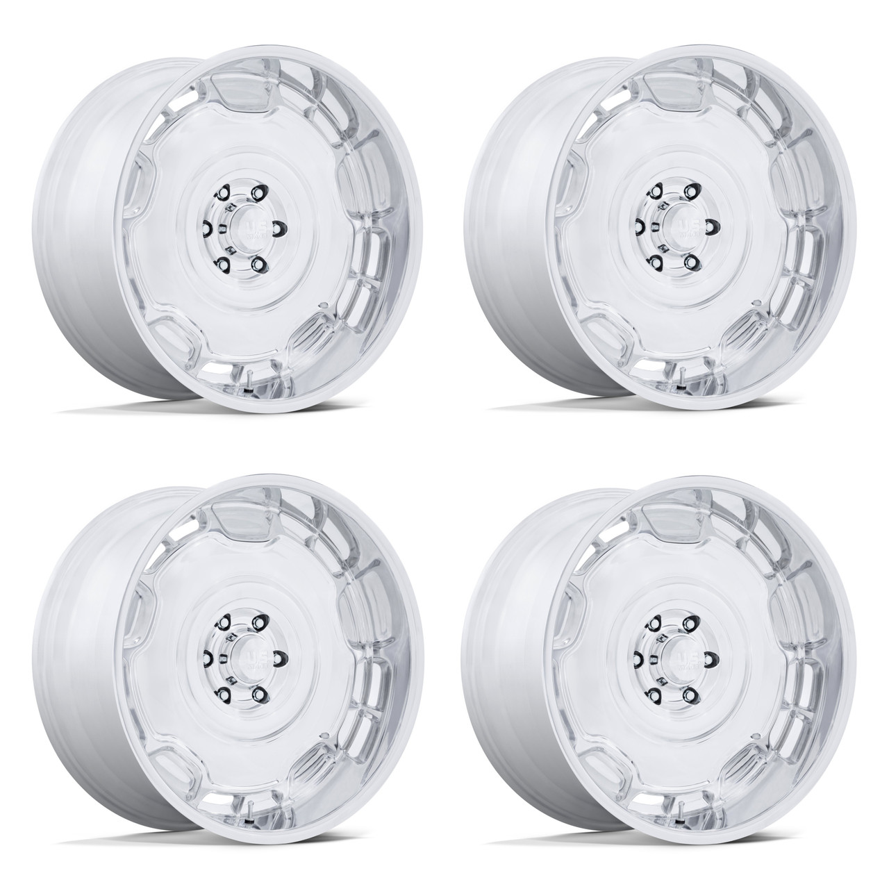 Set 4 22" US Mag UC146 Arlington 22x10.5 6x5.5 0mm Polished Wheels Truck SUV Rims