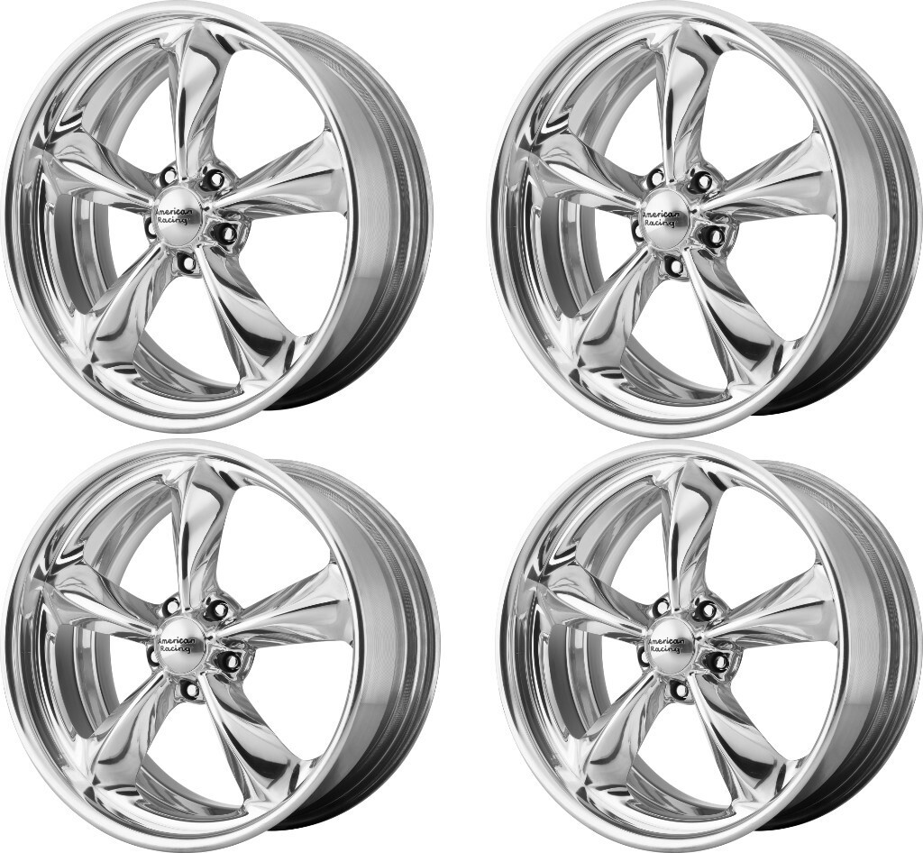 Set 4 18" American Racing VN425 Torq Thrust SL Polished 18x9 Wheels 5x5 19mm Rims Classic Wheels