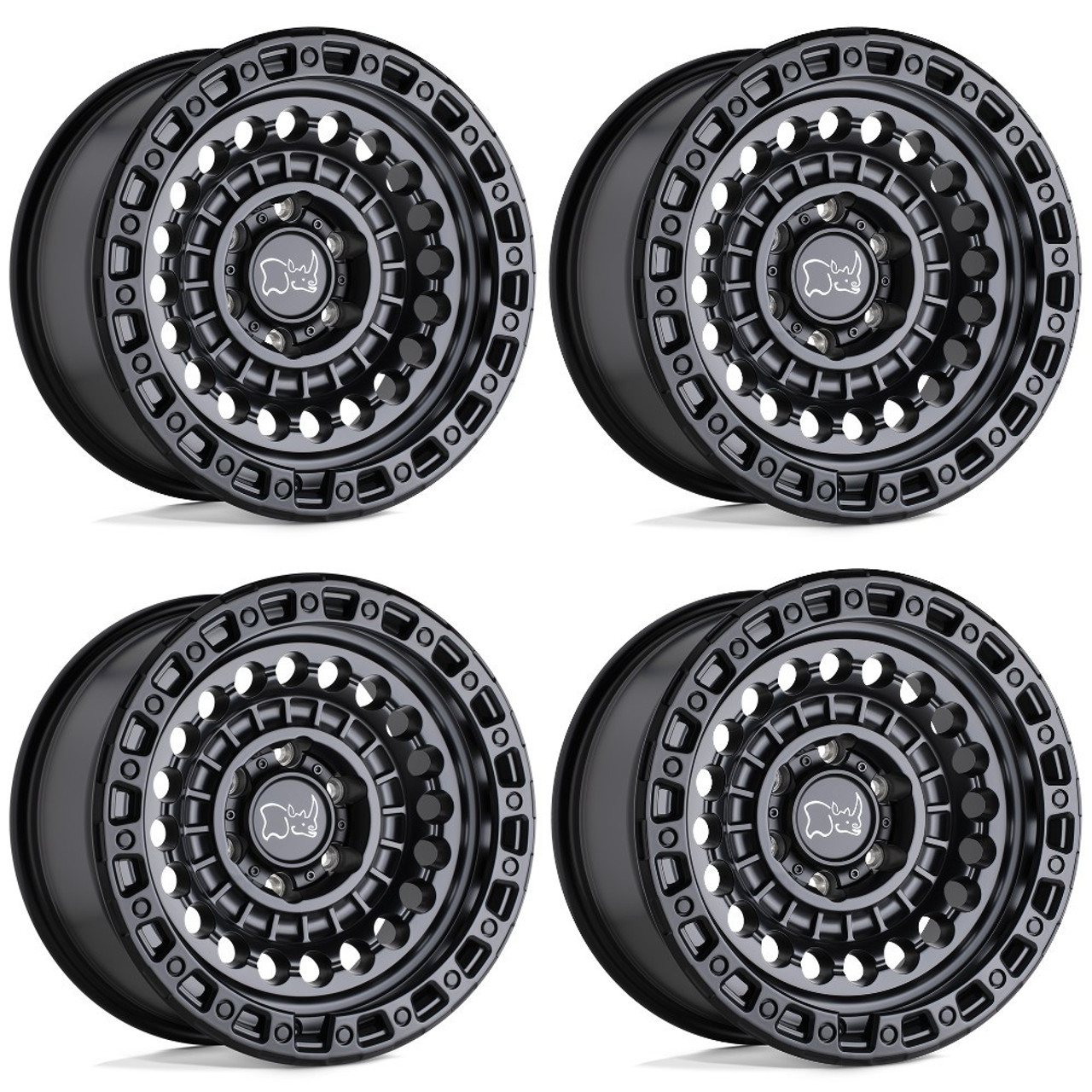 Set 4 20" Black Rhino Sentinel 20x9.5  6x4.5 12mm Matte Black Wheels Rims