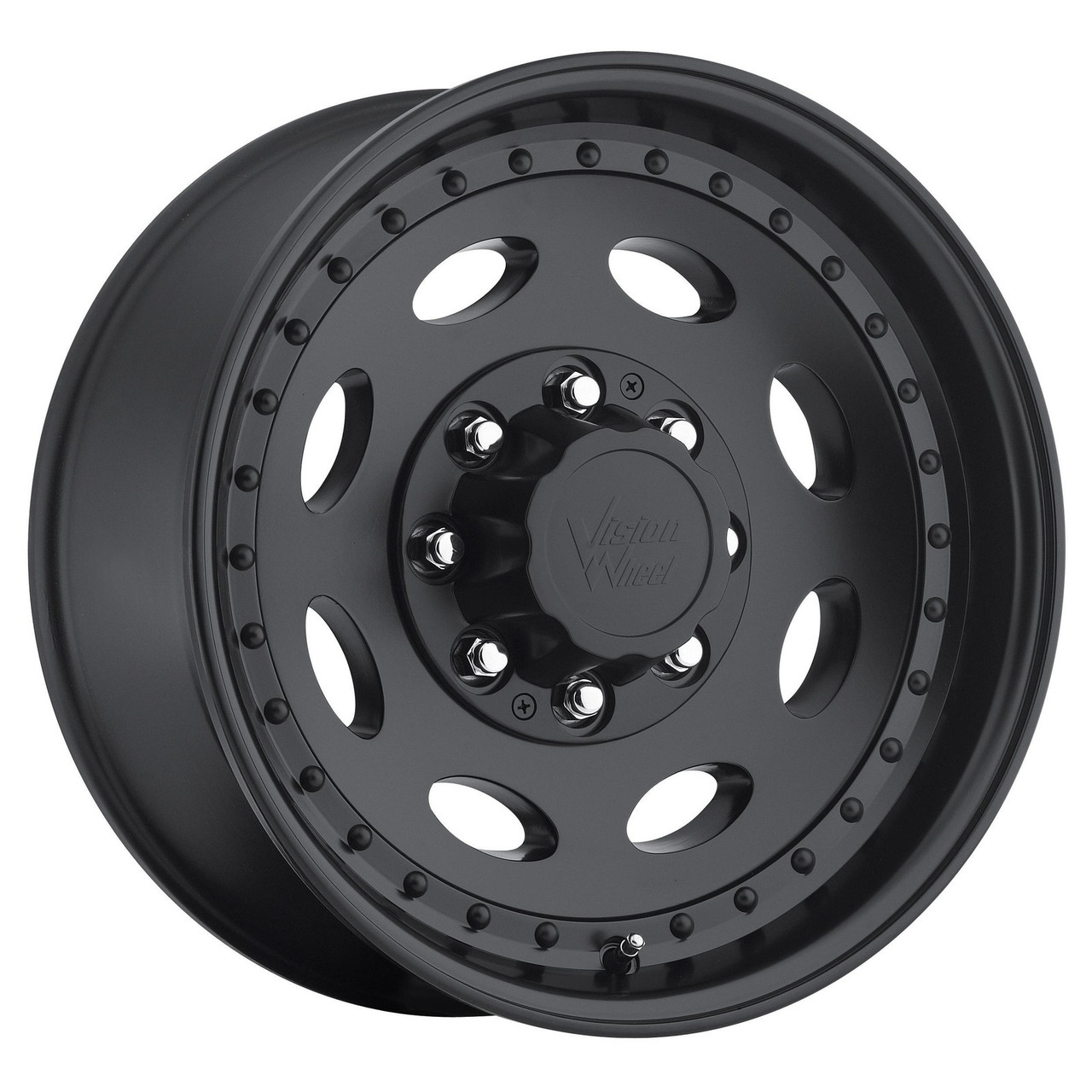 Set 4 19.5" Vision HD 81 Heavy Hauler Matte Black Wheels 19.5x7.5 8x170 Rims 0mm