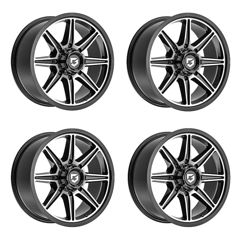 Set 4 20" Gear Off Road Balast 773MB Black Machined 20x10 6x135 6x5.5 -12mm Rims