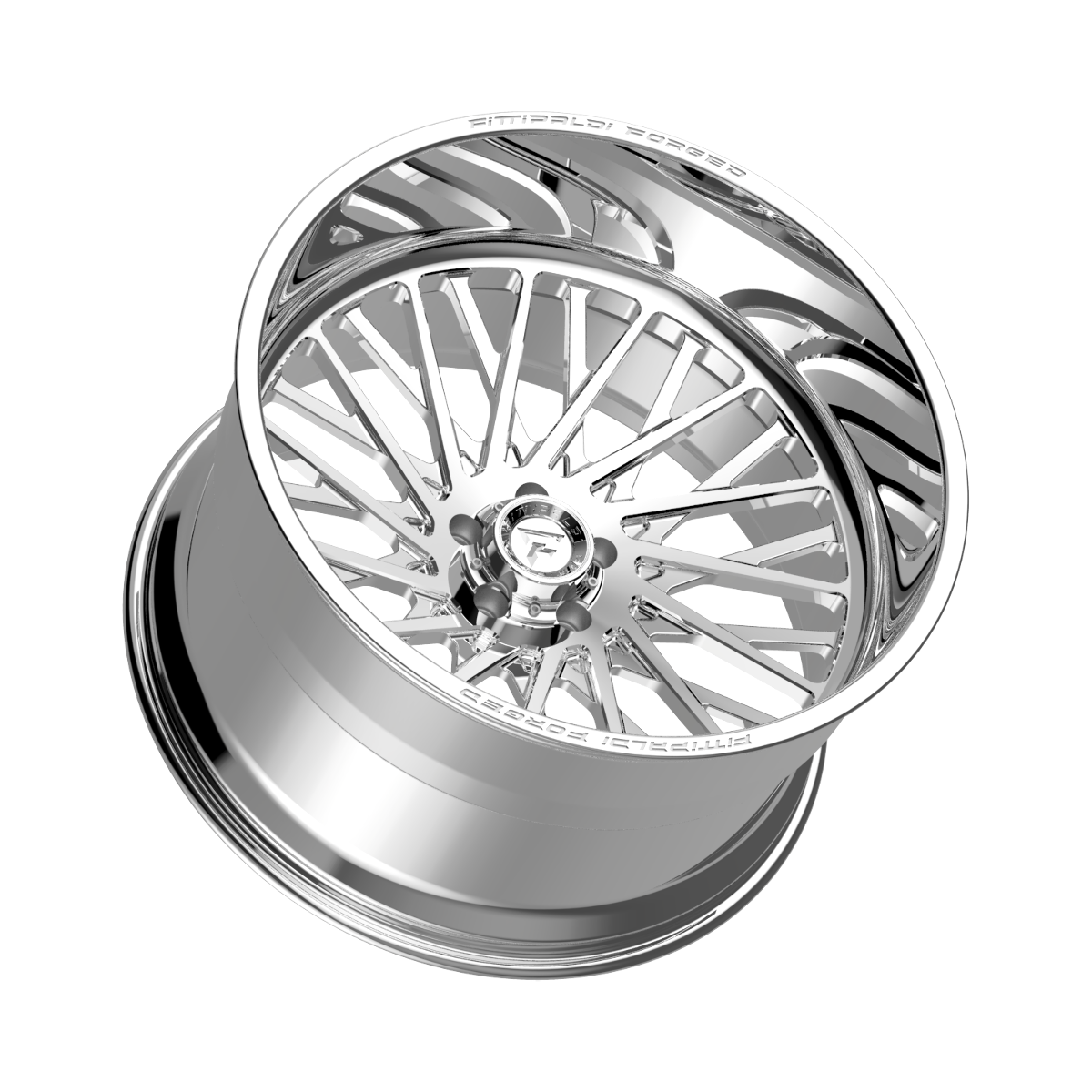 Set 4 24" Fittipaldi Off Road FTF501P 24x14 Polished 5x5 Wheels -76mm Truck Rims