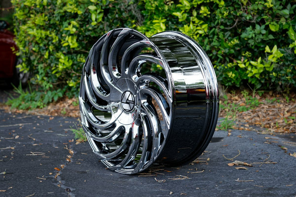 Set 4 20" Azara AZA-534 Nano Chrome 20x8.5 Wheels 5x108 5x4.5 35mm Rims