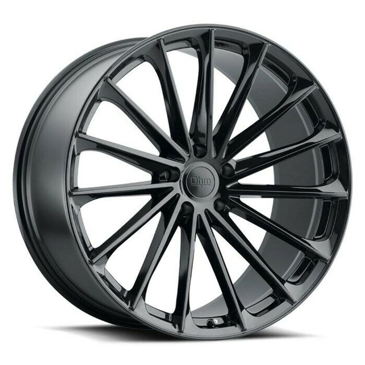 Set 4 OHM Proton 22x10.5 5x120 Gloss Black Wheels 22" 40mm Rims