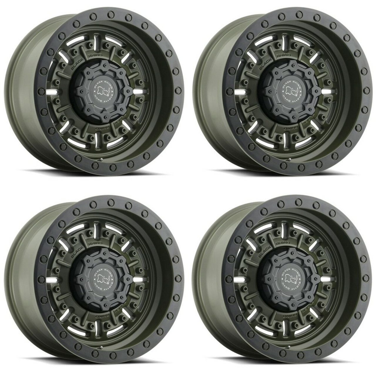 Set 4 Black Rhino Abrams 20x9.5 5x5 Olive Drab Green Wheels 20" -18mm For Jeep