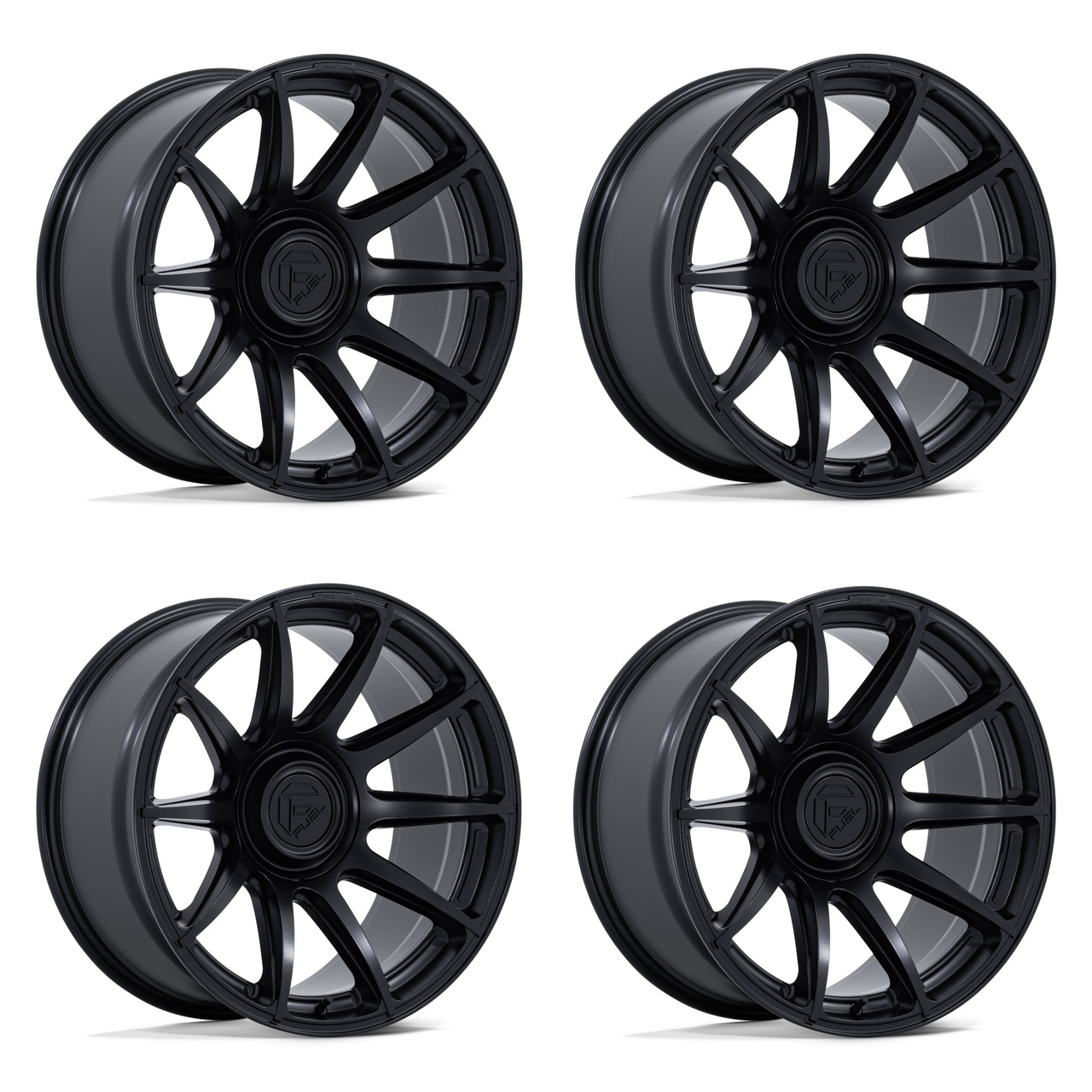 Set 4 20" Fuel FC906 Halo Blackout 20x10 Wheels 6x135 6x5.5 -18mm Offroad Rims