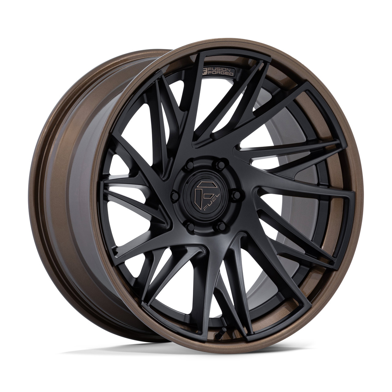 20" Fuel FC405 Dynamo Matte Black Gloss Bronze Lip 20x10 Wheel 6x5.5 -18mm Rim