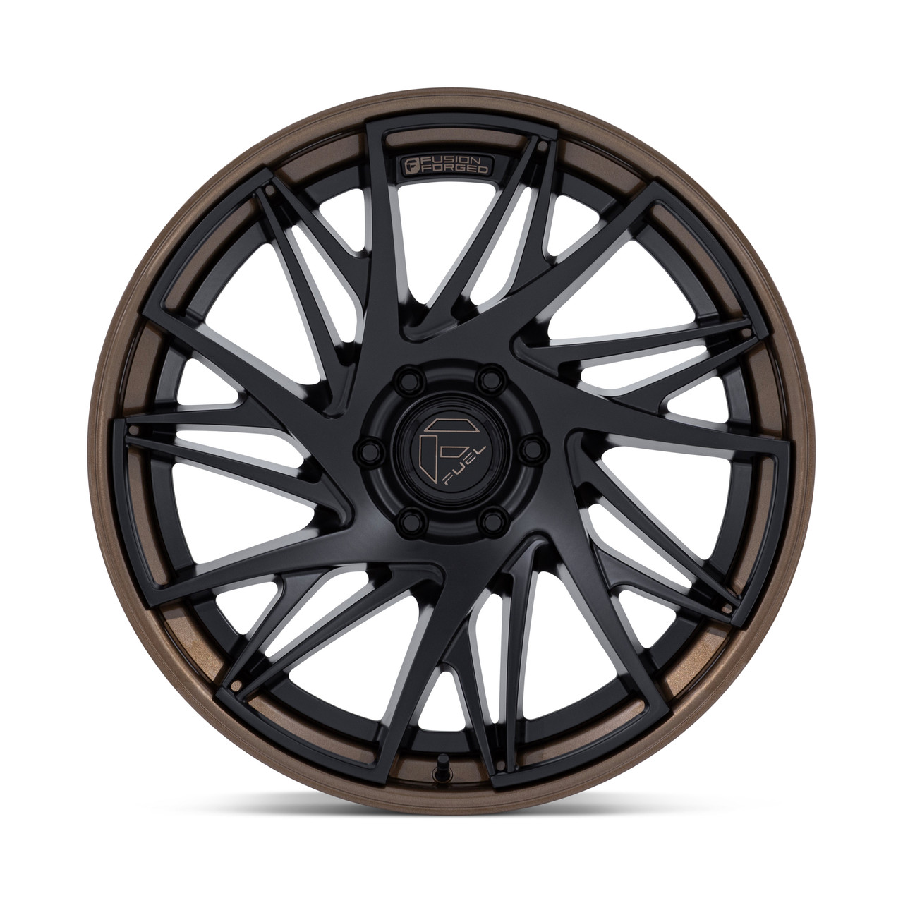 20" Fuel FC405 Dynamo Matte Black Gloss Bronze Lip 20x10 Wheel 6x5.5 -18mm Rim