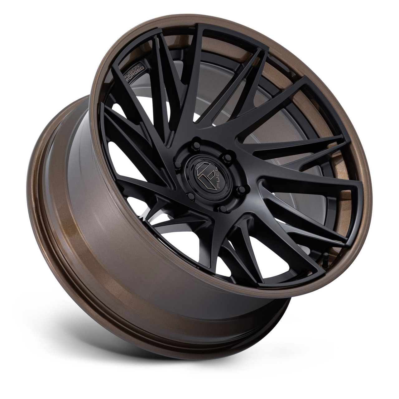 Set 4 20" Fuel FC405 Dynamo Matte Black Gloss Bronze Lip 20x9 6x5.5 1mm Wheels