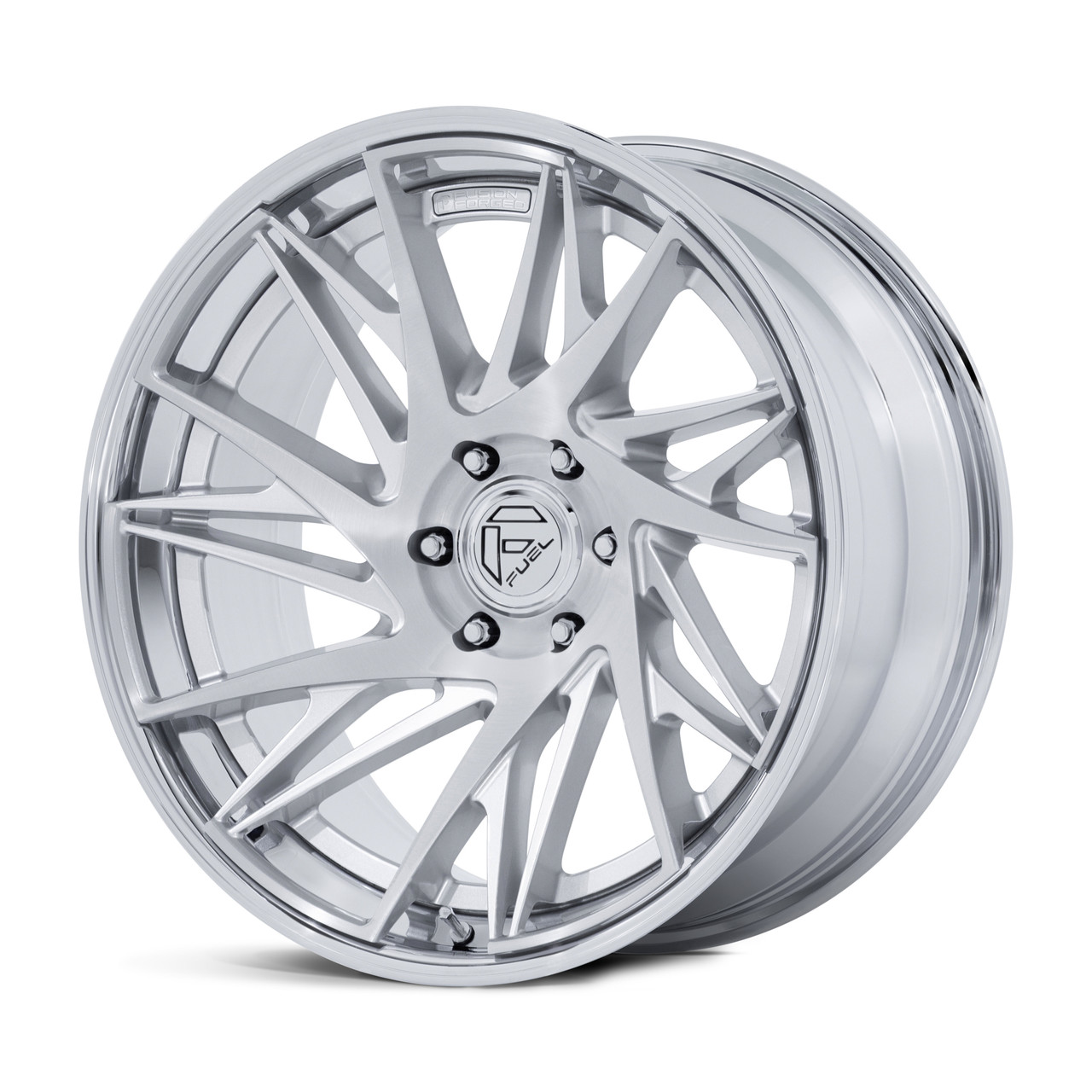 Set 4 20" Fuel FC405 Dynamo Gloss Silver Brushed Chrome Lip 20x9 6x5.5 1mm Rims Offroad Truck SUV Wheels