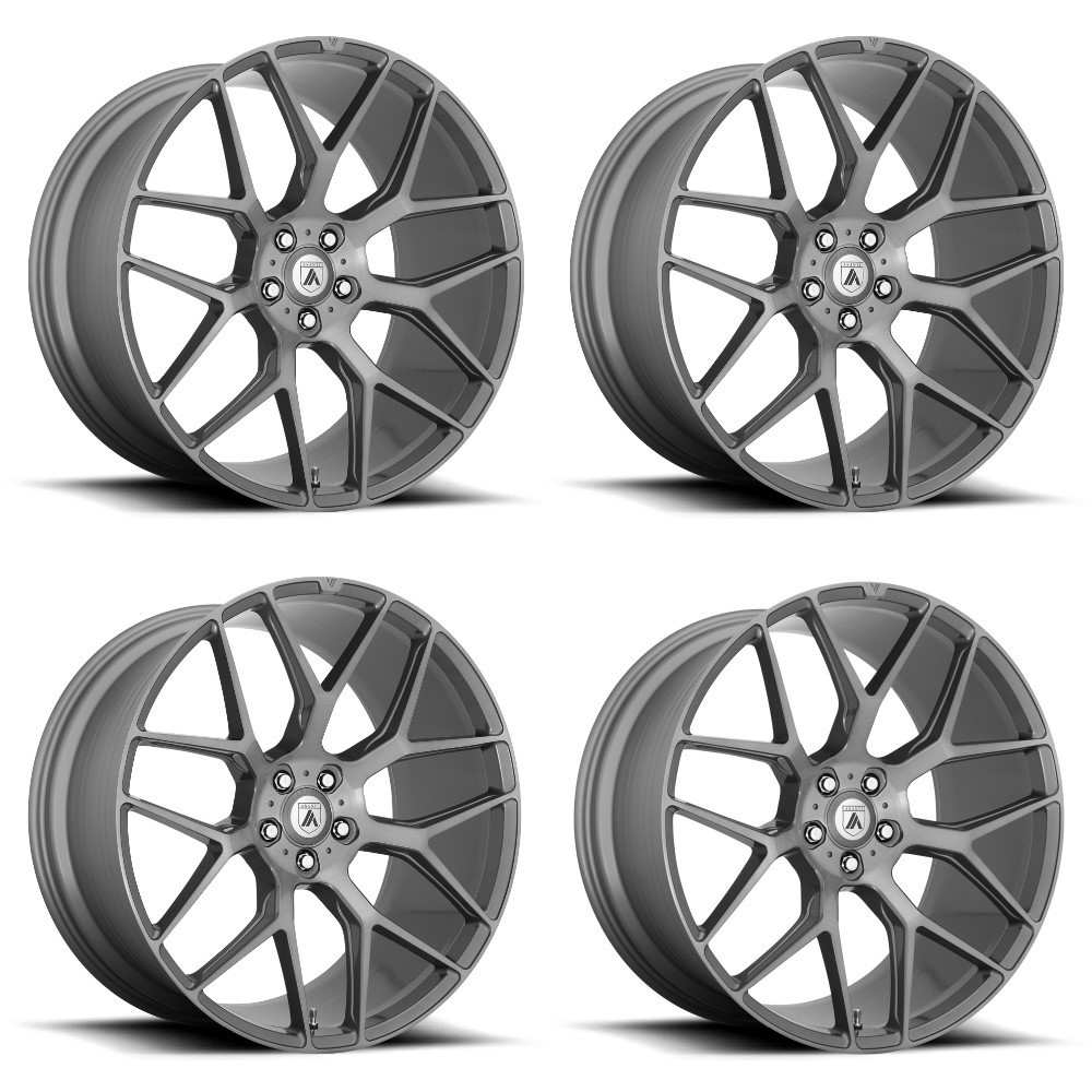Set 4 Asanti Black ABL-27 Dynasty 22x9 5x120 Titanium Brushed Wheels 22" 32mm