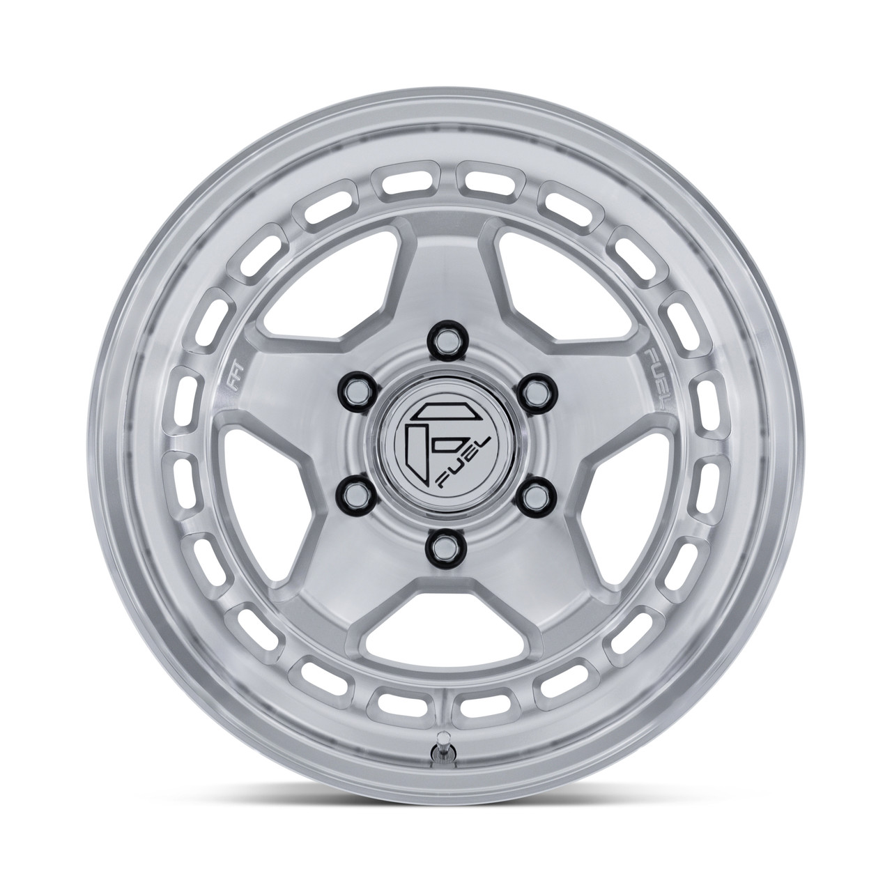 Set 4 17" Fuel FC894 Core Hyper Silver Machined Face 17x8.5 Wheels 5x5 25mm Rims Offroad Truck Wheels
