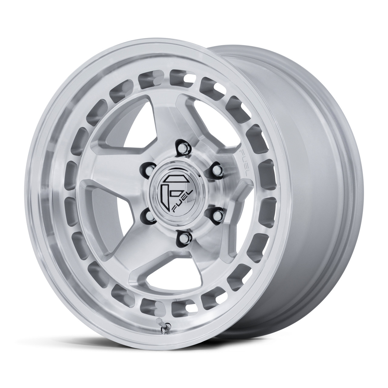 17" Fuel F8C94 Core Hyper Silver Machined Face 17x8.5 Wheel 5x5 (5x127) 0mm Rim Offroad Truck Wheel