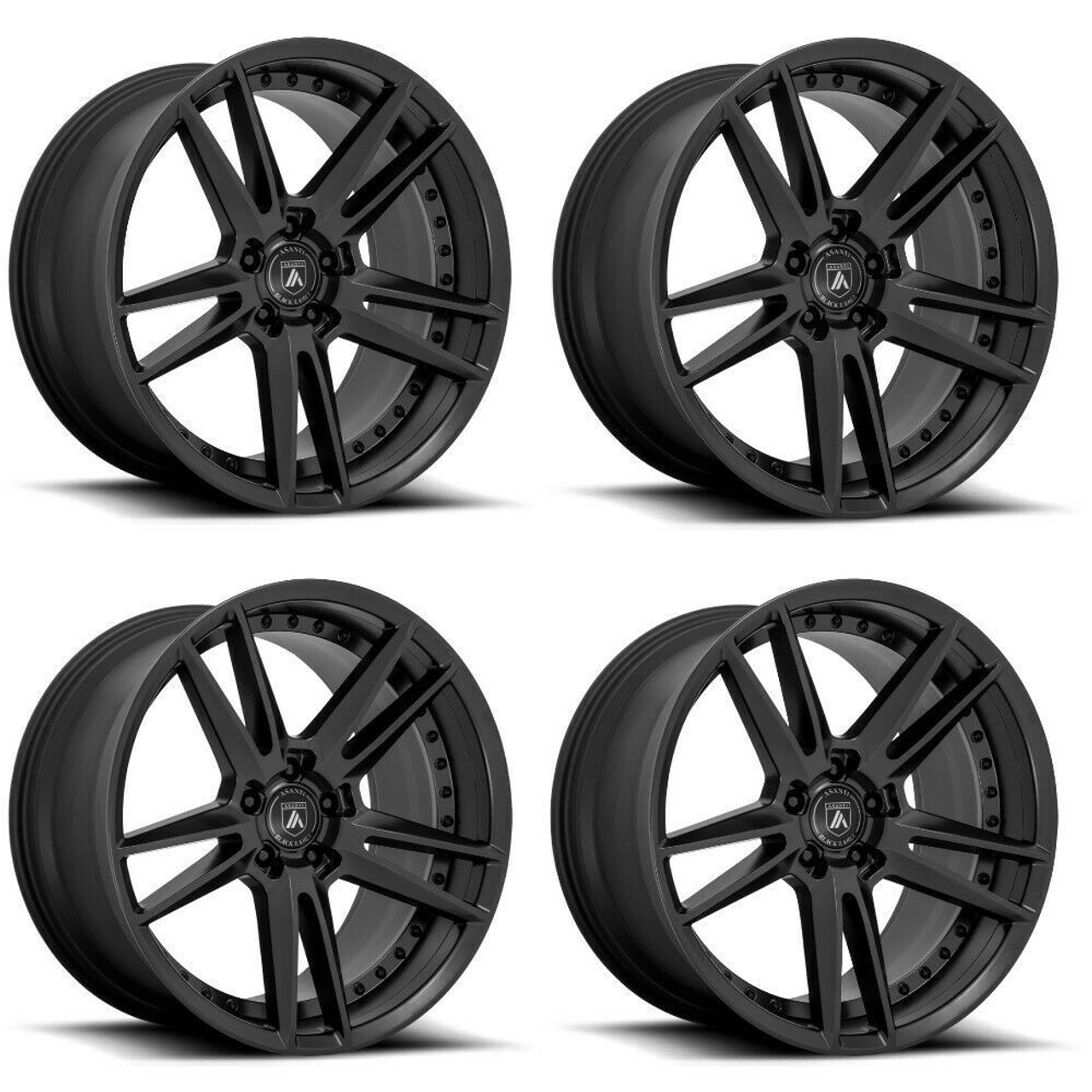 Set 4 Asanti Black ABL-33 Reign 20x10.5 5x120 Satin Black Wheels 20" 38mm Rims