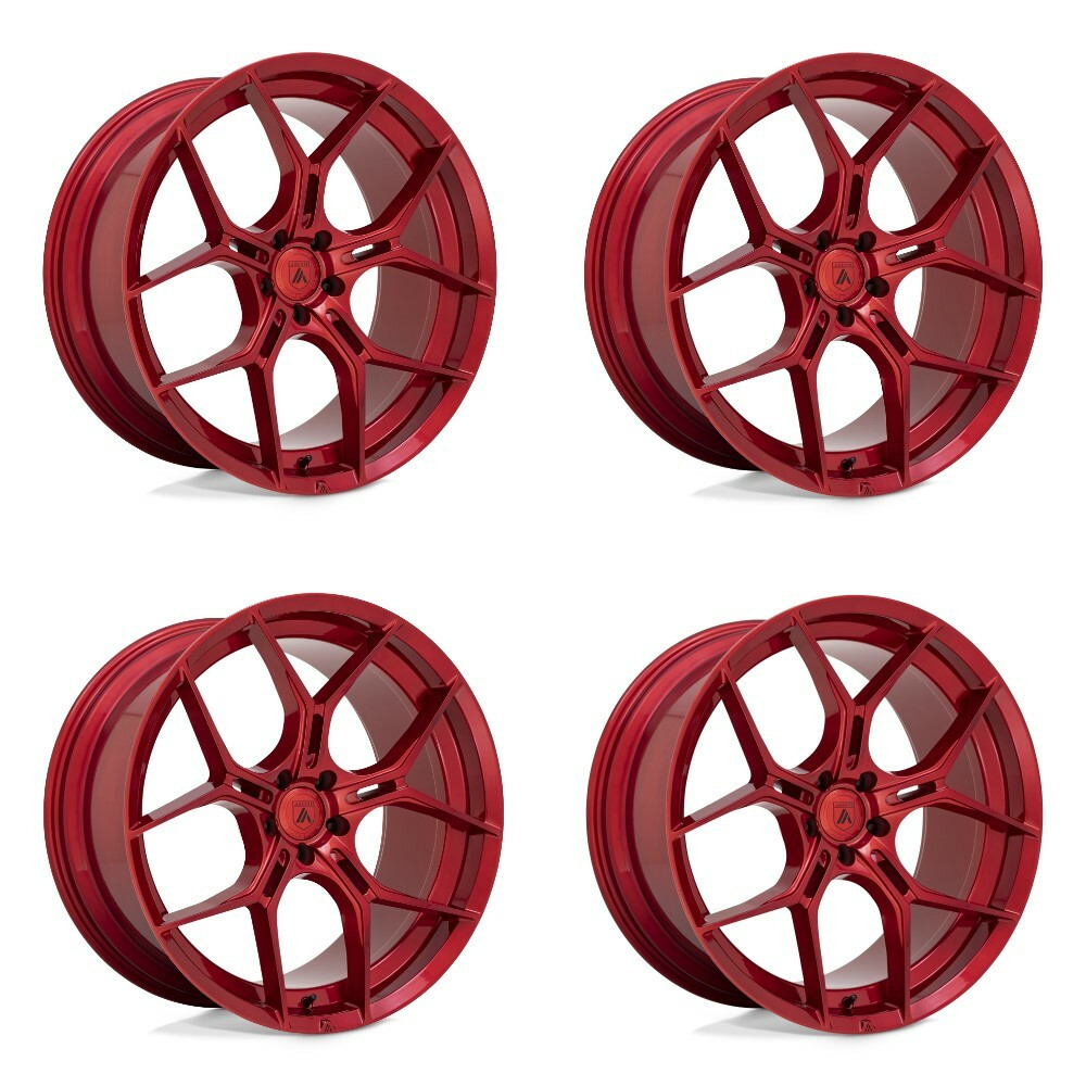 Set 4 Asanti Black ABL-37 Monarch 22x9 5x120 Candy Red Wheels 22" 38mm Rims