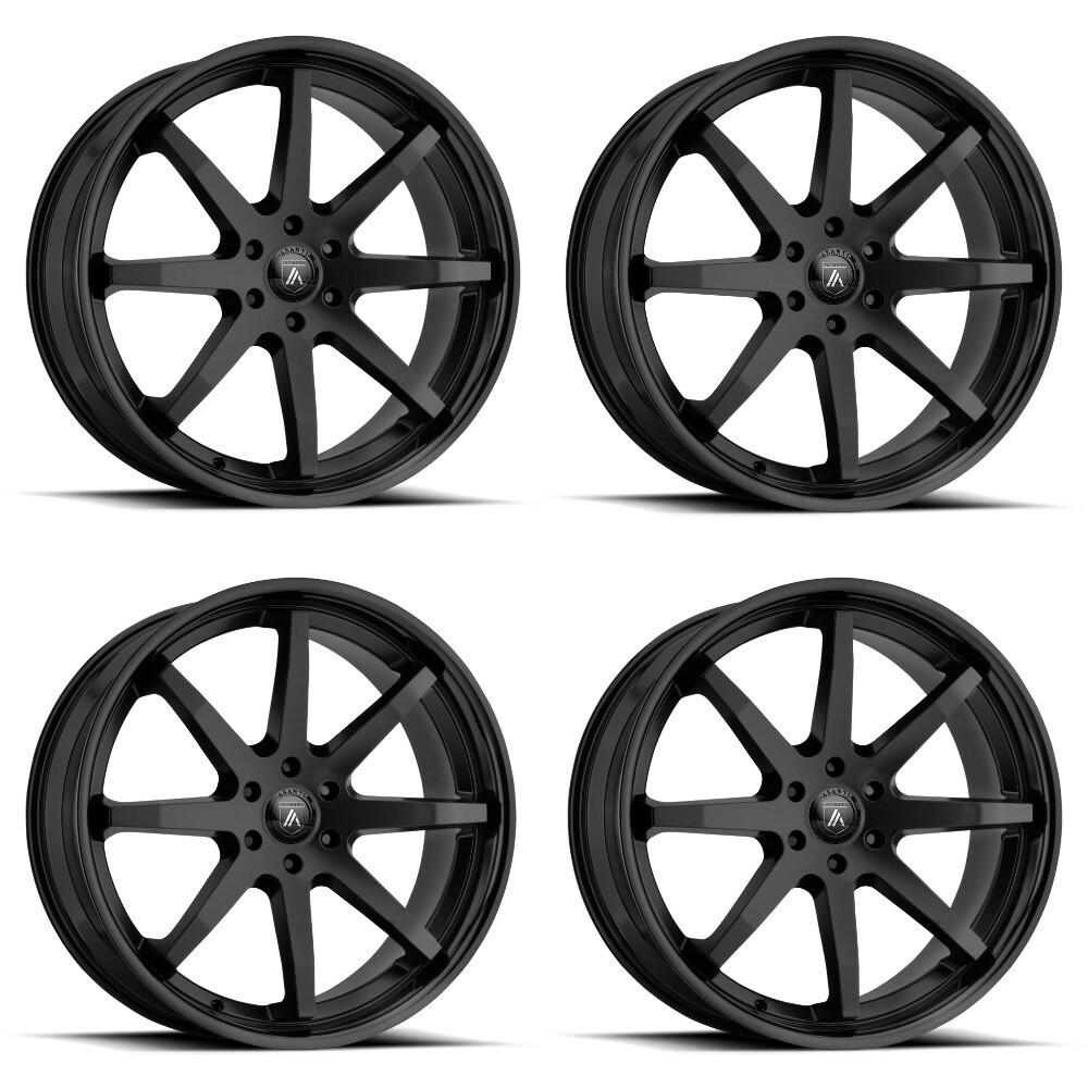 Set 4 Asanti Black ABL-32 Kaiser 22x9.5 5x120 Satin Black Black Wheels 22" 30mm