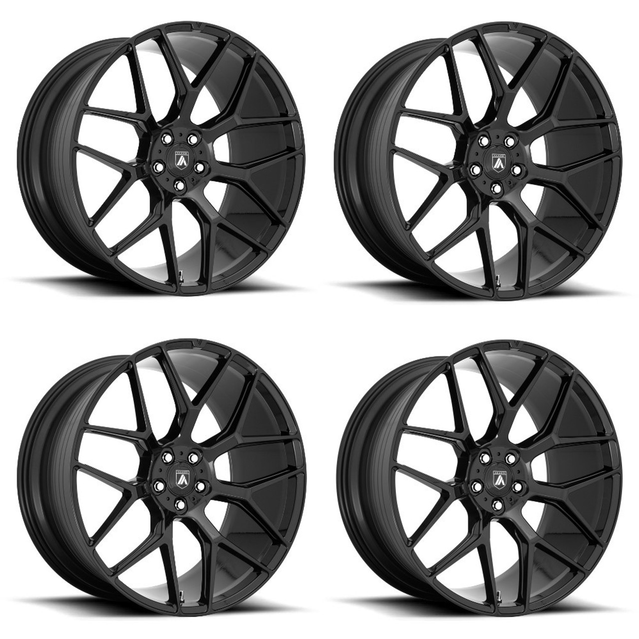 Set 4 Asanti Black ABL-27 Dynasty 20x9 5x120 Gloss Black Wheels 20" 35mm Rims