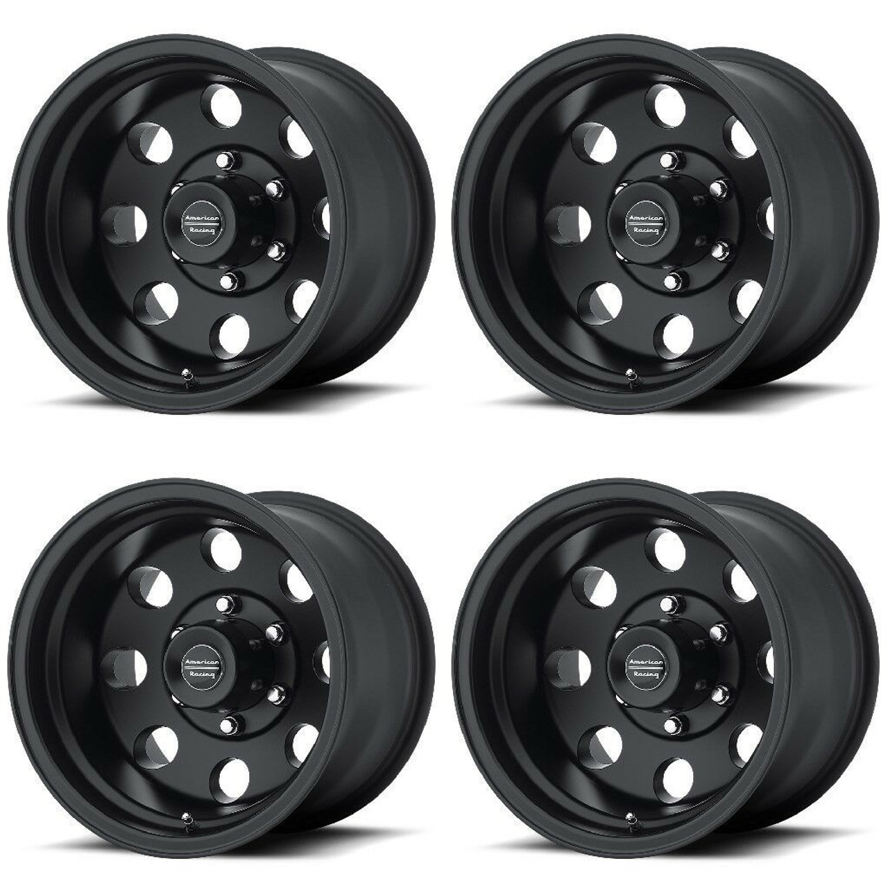 Set 4 American Racing AR172 Baja 15x10 6x5.5 Satin Black Wheels 15" -43mm Rims