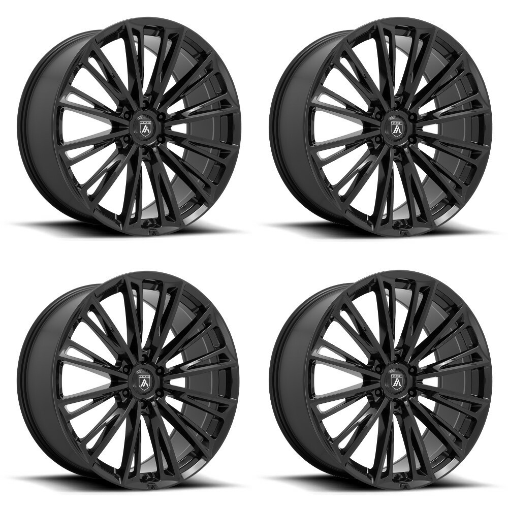 Set 4 Asanti Black ABL30 Corona Truck 22x9 5x115 Gloss Black Wheels 22" 15mm
