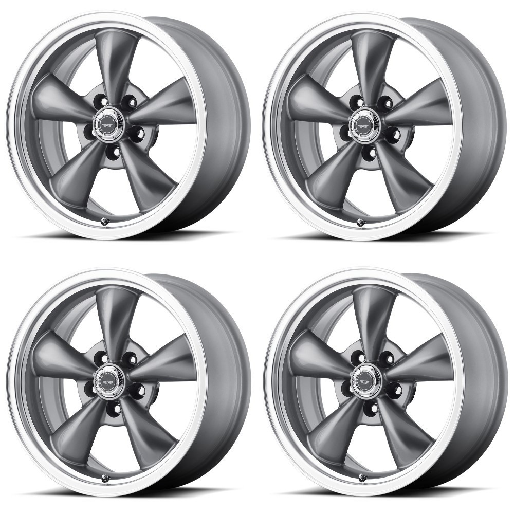 Set 4 American Racing AR105 Torq Thrust M 17x7.5 5x4.5 Anthracite Rims 17" 45mm