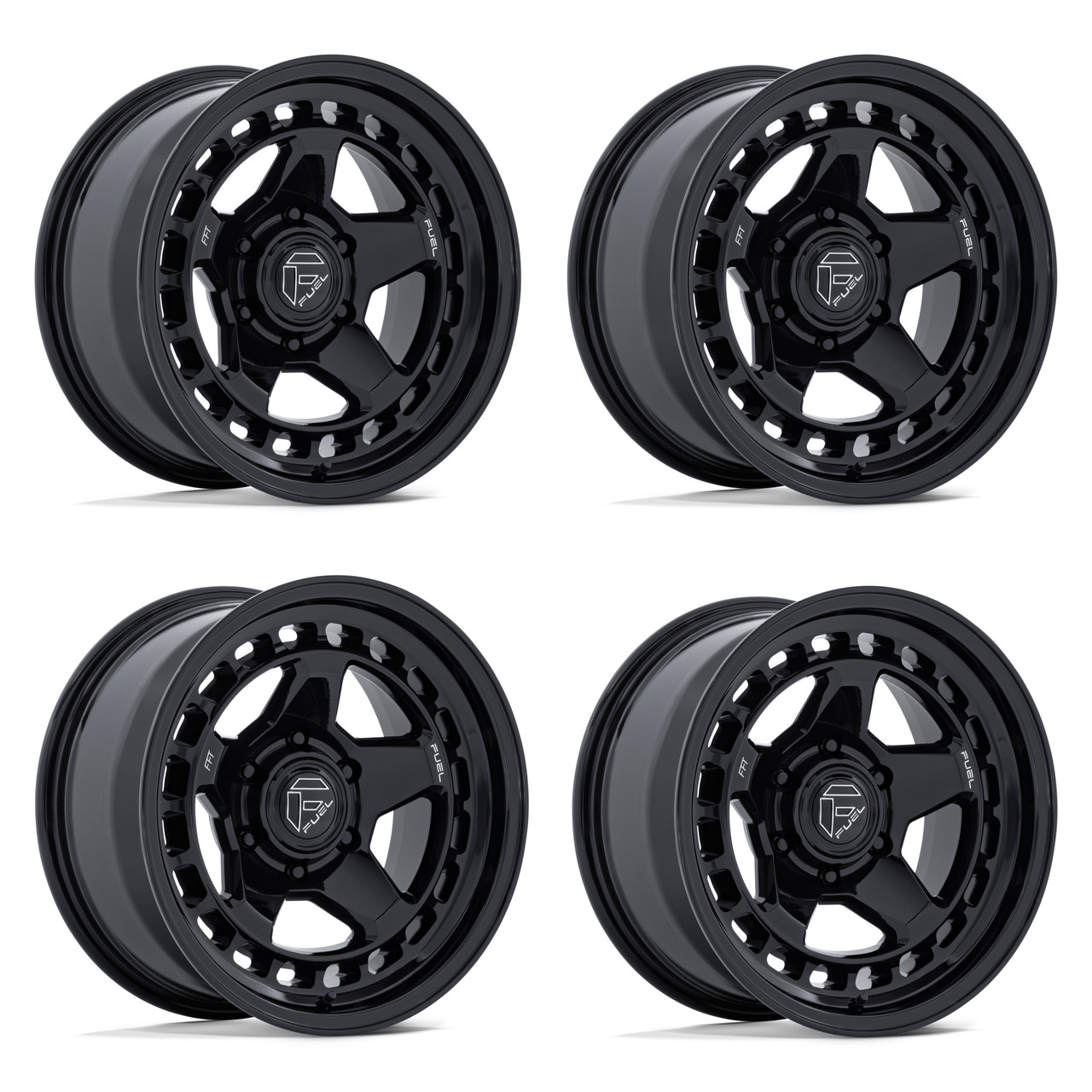 Set 4 17" Fuel FC894 Core Gloss Black 17x8.5 Wheels 6x4.5 (6x114.3) 25mm Rims