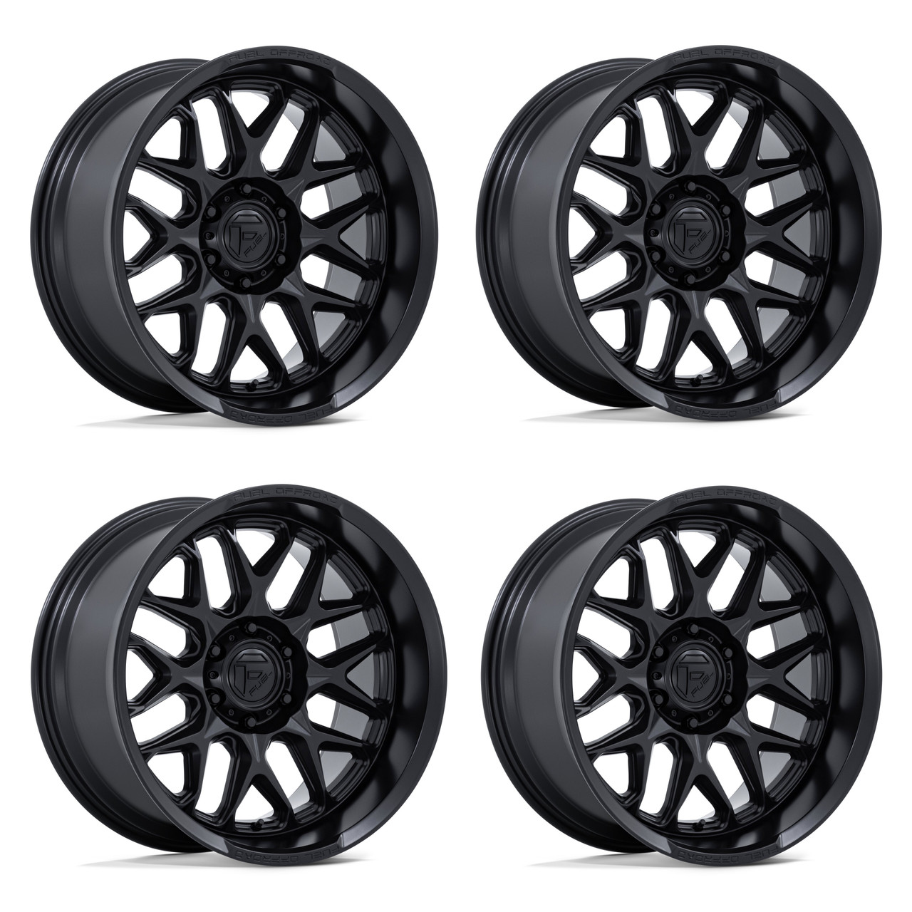 Set 4 20" Fuel FC904 Lynx Blackout 20x10 Wheels 6x5.5 (6x139.7) -18mm Truck Rims Lifted Offroad Wheels