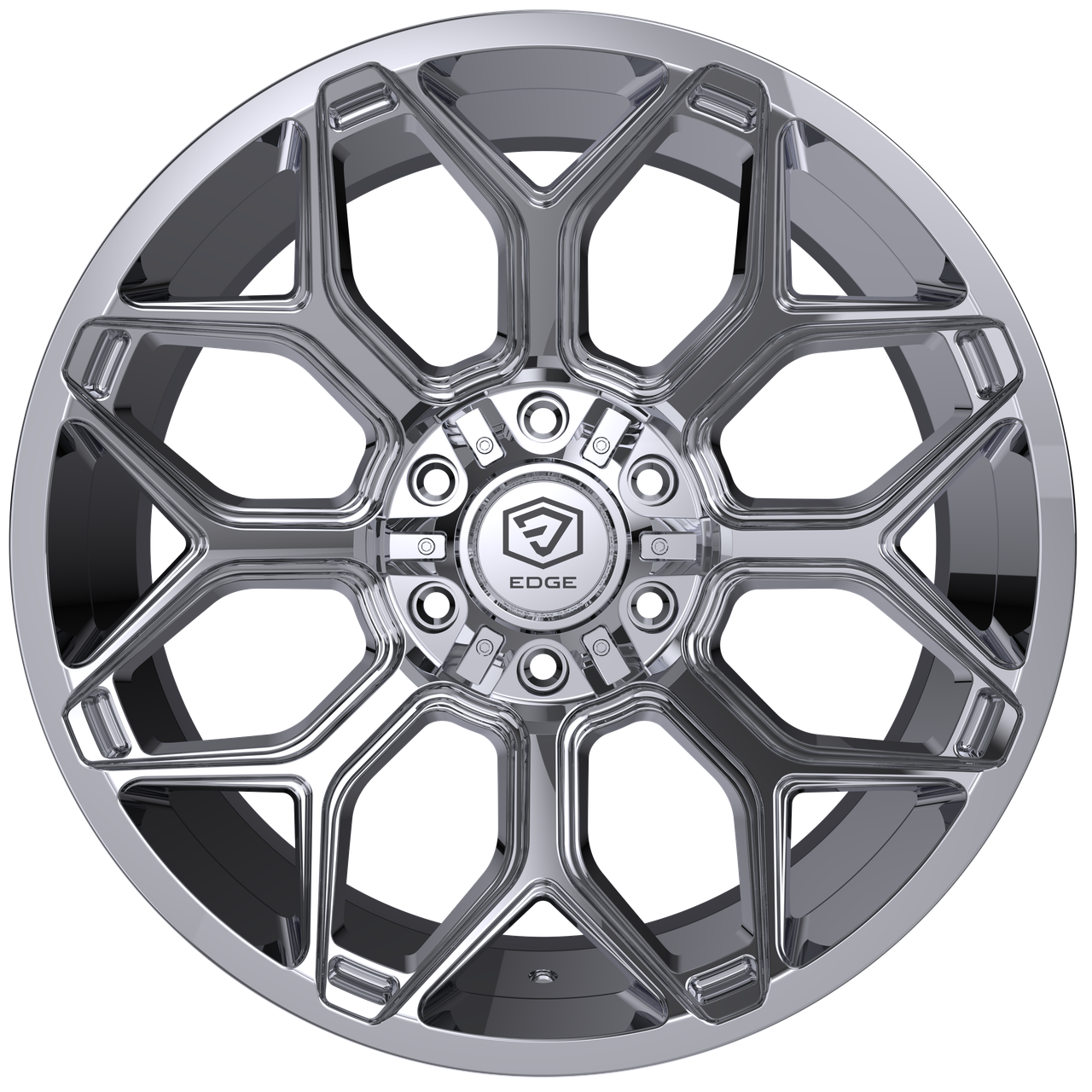 Set 4 20" Edge Off Road 302C Chrome Plated Wheels 20x9 5x5 5x5.5 0mm Truck Rims