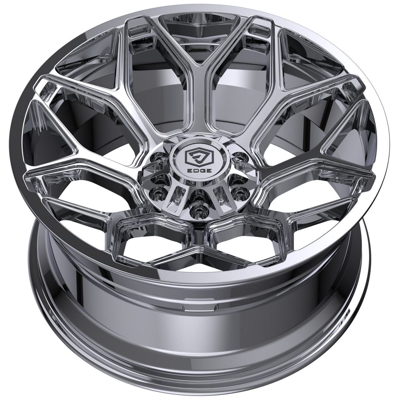 Set 4 20" Edge Off Road 302C Chrome Plated Wheels 20x9 5x5 5x5.5 0mm Truck Rims