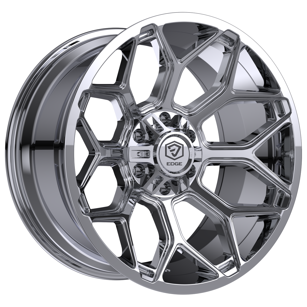 Set 4 20" Edge Off Road 302C Chrome Plated Wheels 20x10 5x5 5x5.5 -19mm Rims