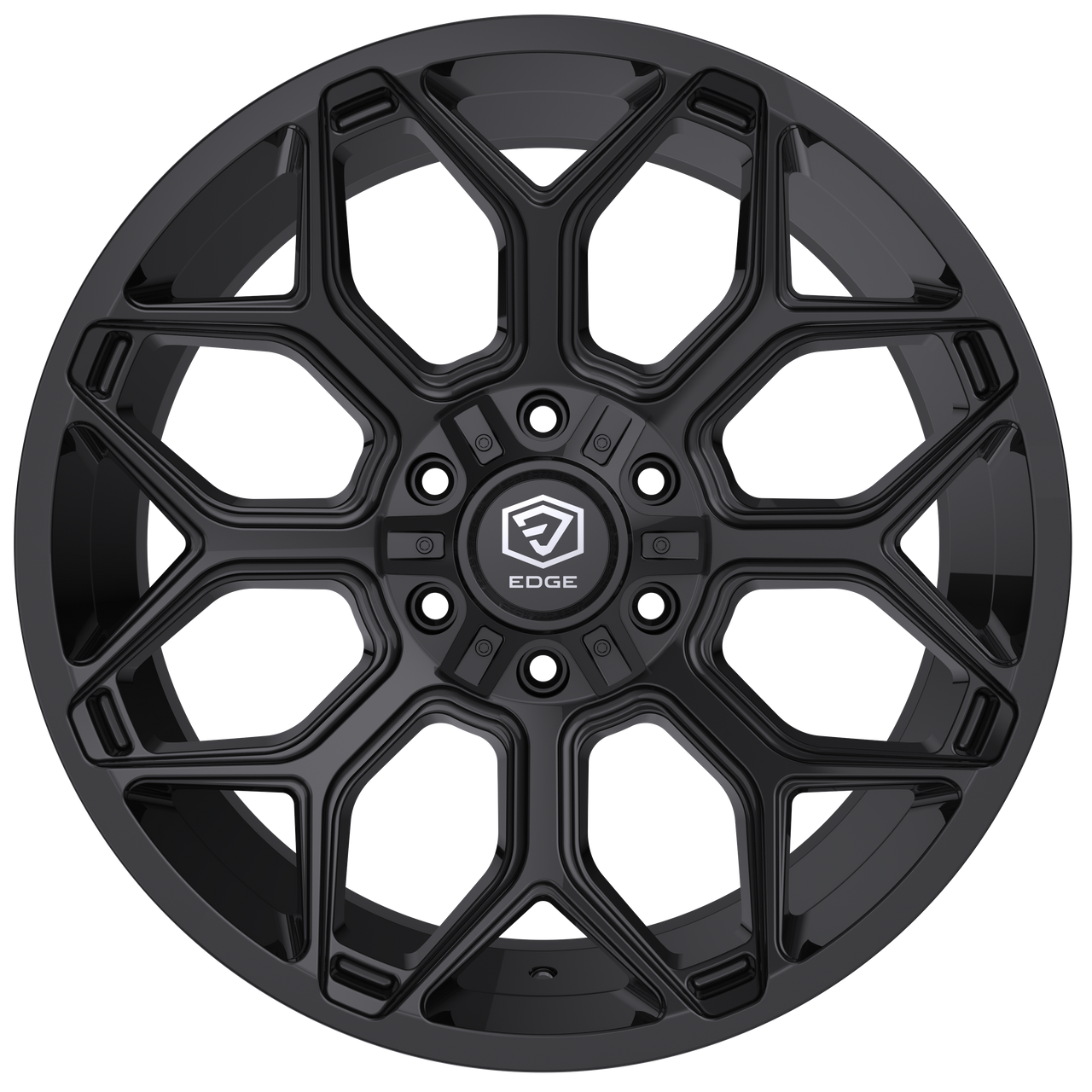 Set 4 20" Edge Off Road 302B Gloss Black Wheels 20x9 5x5 5x5.5 0mm Truck Rims