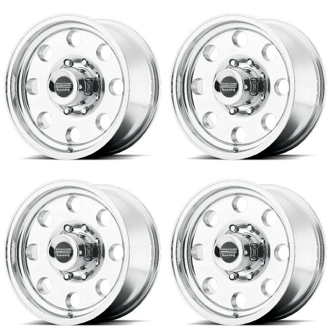 Set 4 American Racing AR172 Baja 17x9 8x6.5 Polished Wheels 17" -12mm Rims
