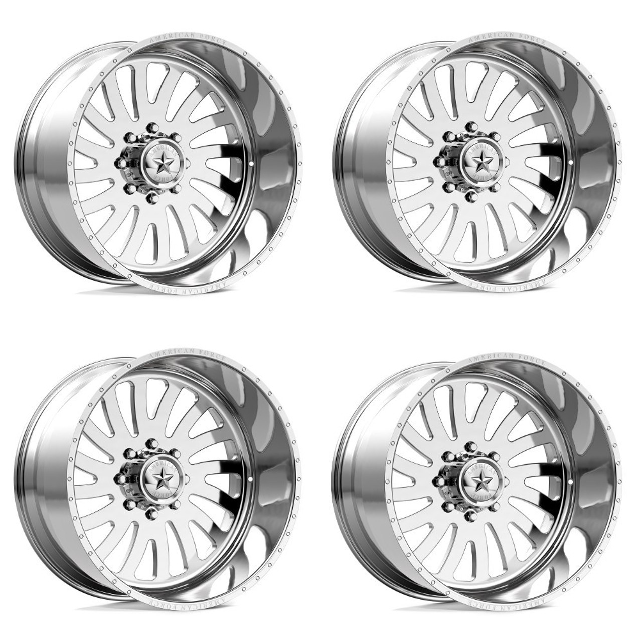 Set 4 American Force AFW 74 Octane SS 20x12 5x5 Polished Wheels 20" -40mm Rims