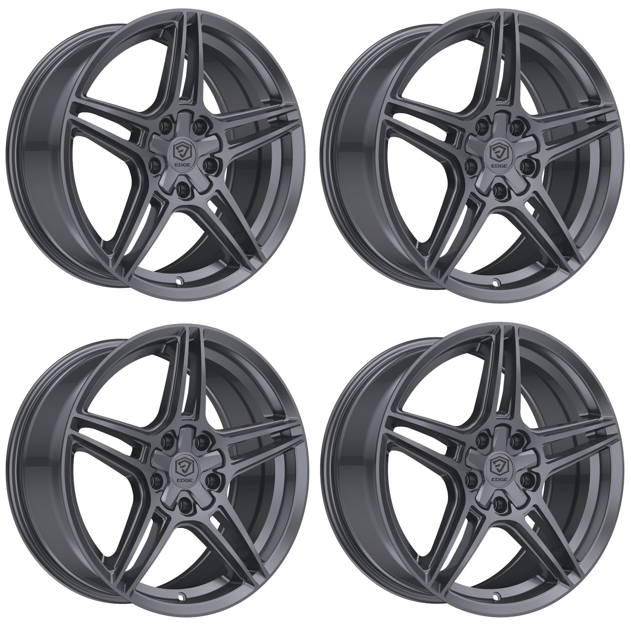 Set 4 20" Edge Street 354A Anthracite Wheels 20x8.5 5x4.5 5x120 40mm Rims