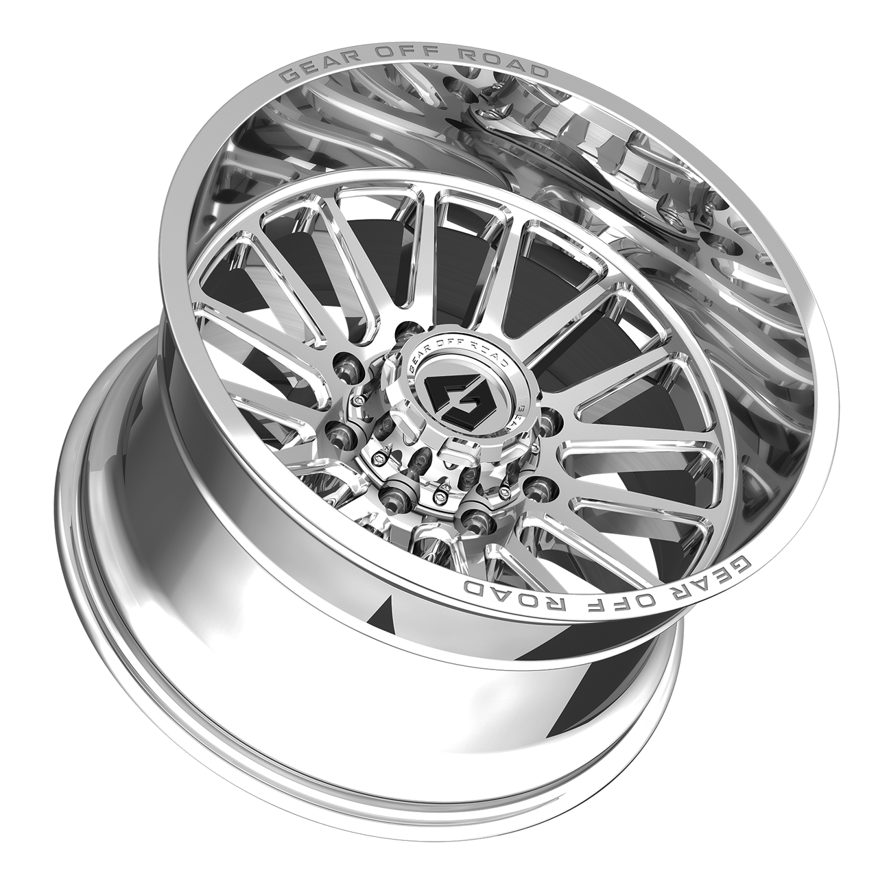 Set 4 20" Gear Off Road 764C Leverage Chrome 20x12 Wheels 6x135 6x5.5 Rims -44mm Lifted Truck SUV Rims