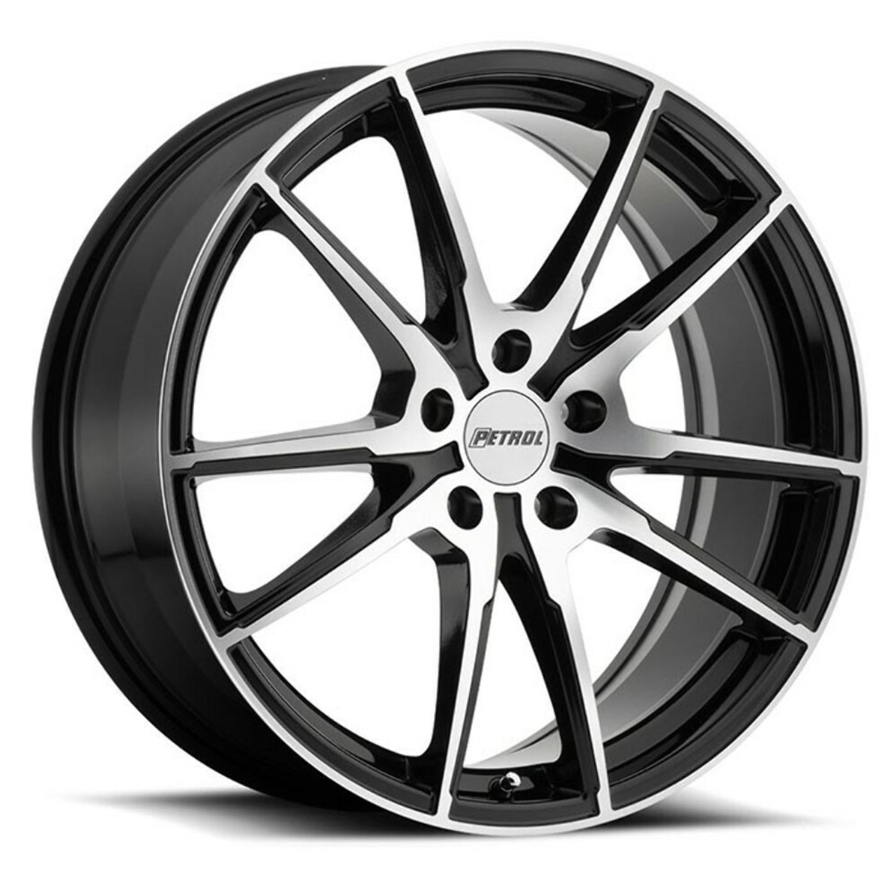 Petrol P0A 17x8 5x110 Gloss Black W/ Machined Cut Face Wheel 17" 40mm Rim