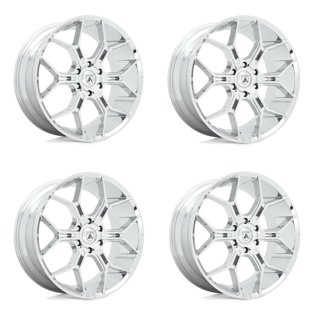 Set 4 22" Asanti Black ABL-38 Monarch Truck 22x9.5 6x5.5 Chrome Wheels 20mm Rims