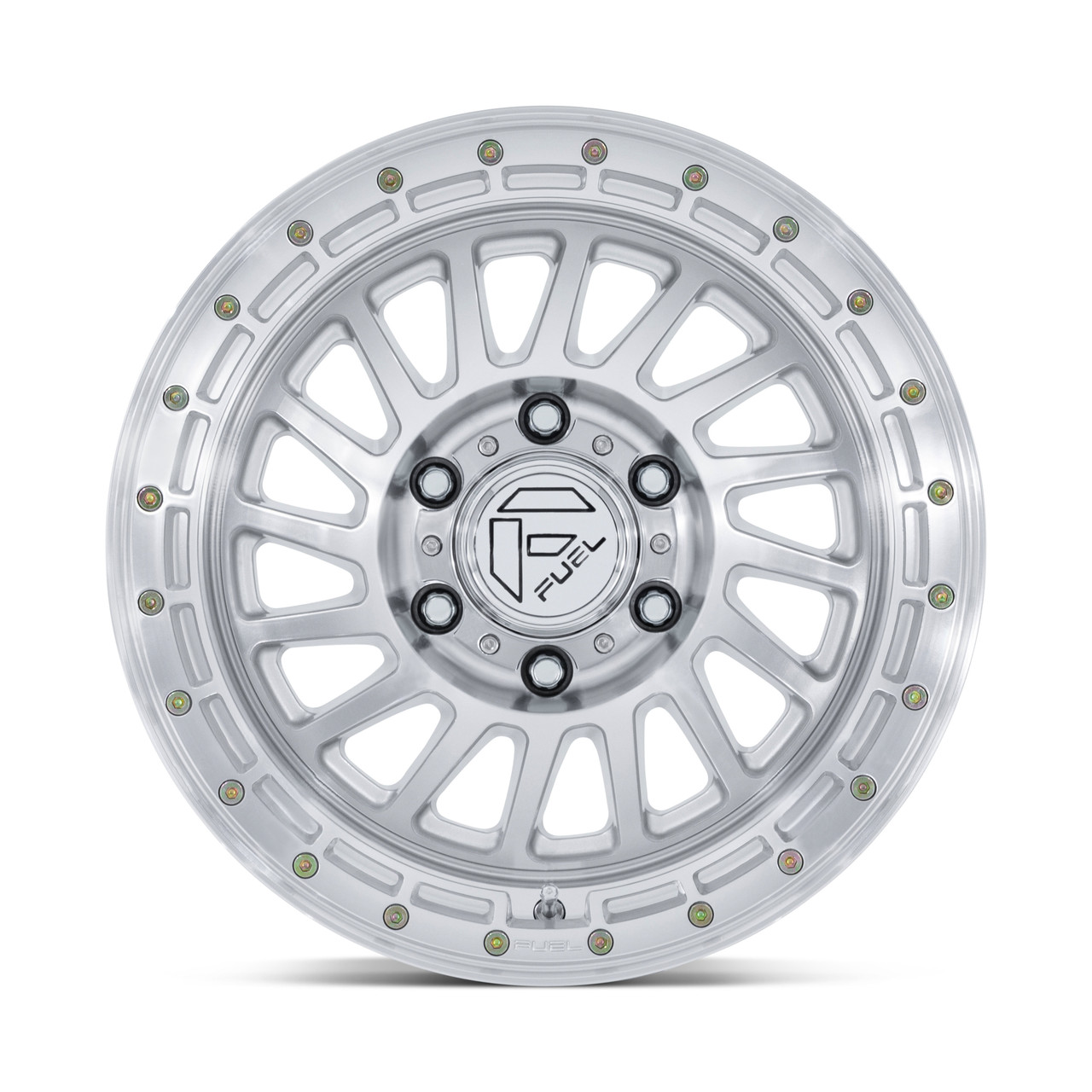 Set 4 17" Fuel FC897 Havoc Gloss Silver Machined Face 17x9 Wheels 5x5 -12mm Rims Lifted Offroad Truck Wheels