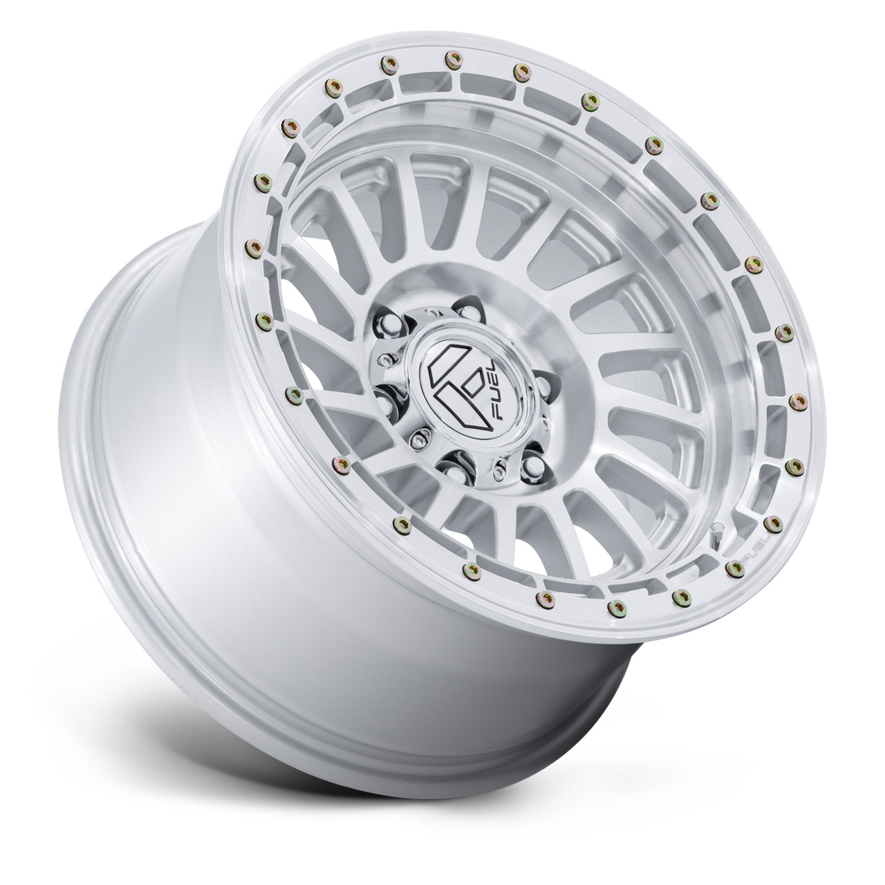 Set 4 17" Fuel FC897 Havoc Gloss Silver Machined Face 17x9 Wheels 5x5 -12mm Rims Lifted Offroad Truck Wheels