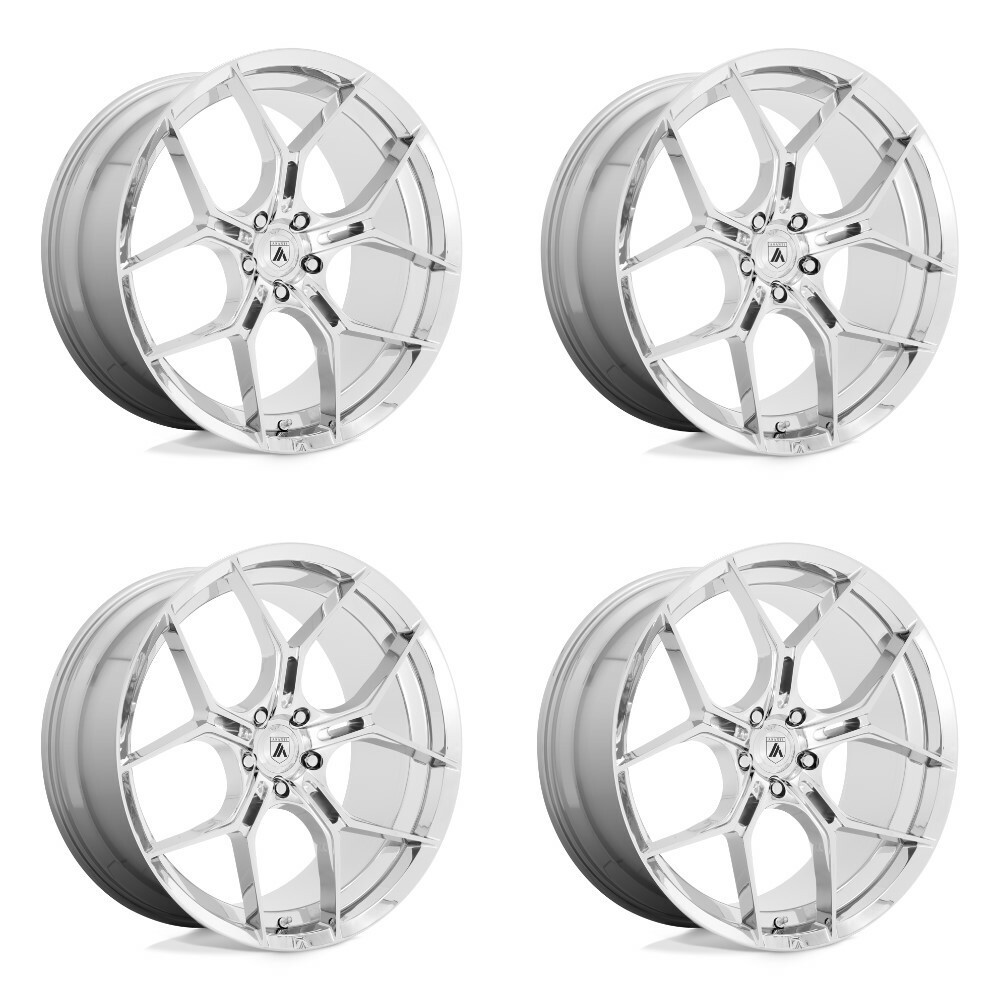 Set 4 Asanti Black ABL-37 Monarch 22x9 5x4.5 Chrome Wheels 22" 38mm Rims