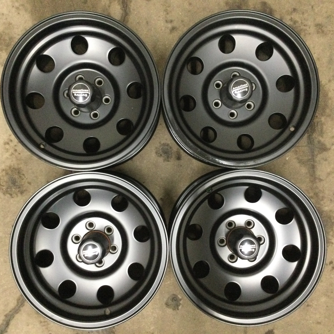 Set 4 American Racing AR172 Baja 16x8 6x5.5 Satin Black Wheels 16" 0mm Rims